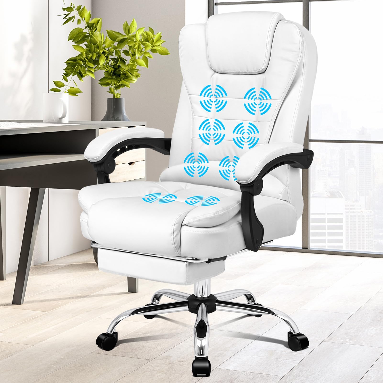 ALFORDSON Chaise de Bureau avec Massant, Fauteuil de Bureau Ergonomique