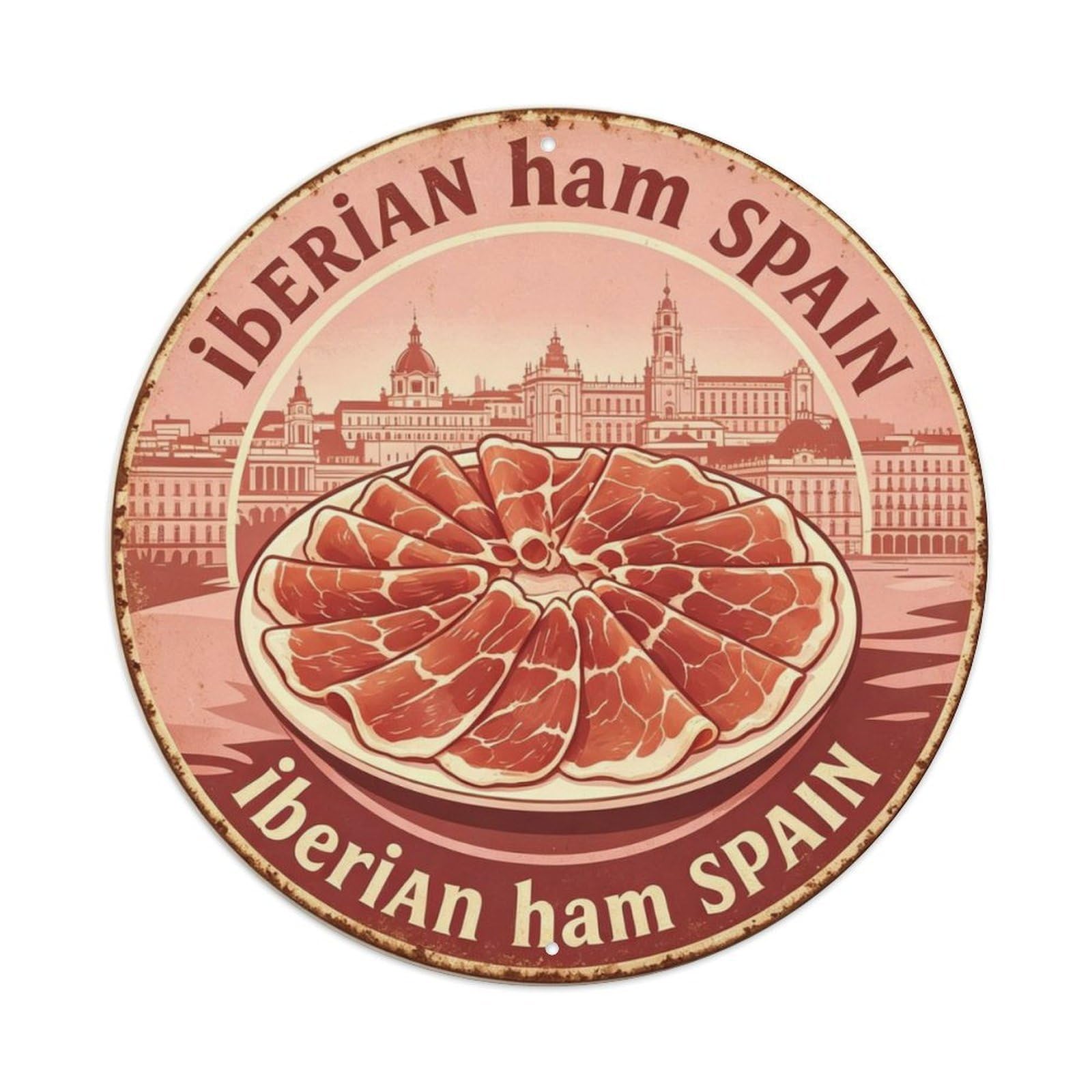 Iberian Ham Spain Metal Tin Sign Plaque