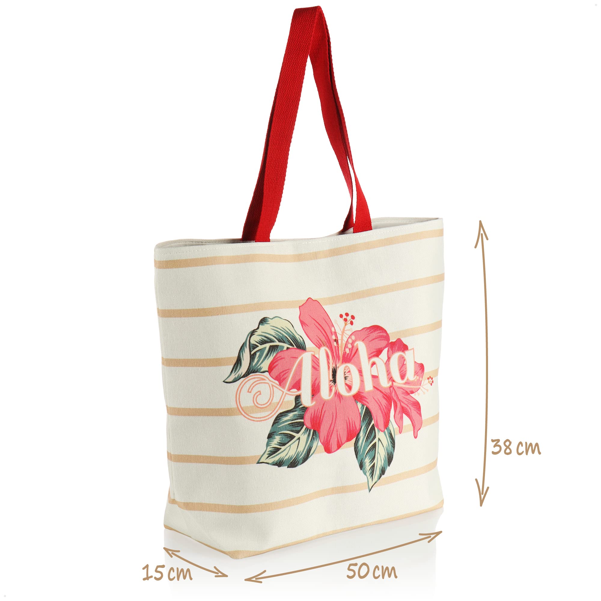 com-four® Duza torba plazowa - torba na akcesoria kapielowe - damski shopper - model na ramie do basenu i wakacyjnych wyjazdów