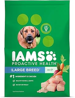 IAMS Proactive Health Adult Large Breed Chicken & Rice Dry Dog Food, 30 lb Bag - Joints, Muscles, Digestion Support