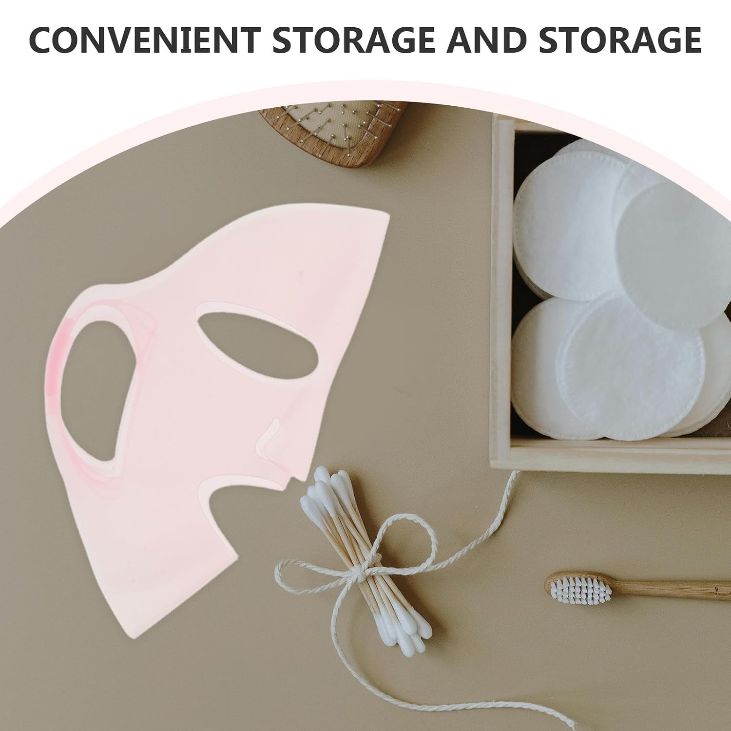 SEWACC 3pcs 3d Silicone Face Mask Holder with Ear Hooks, Pink and Milky White, Reusable Protective Facial Mask Cover for Skincare, Home, Travel, and Salon Use