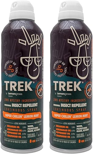 Trek Spray Toma el control de mosquitos y otros insectos que pican Todo natural con aceite de menta, madera de cedro, geraniol y citronela Sin