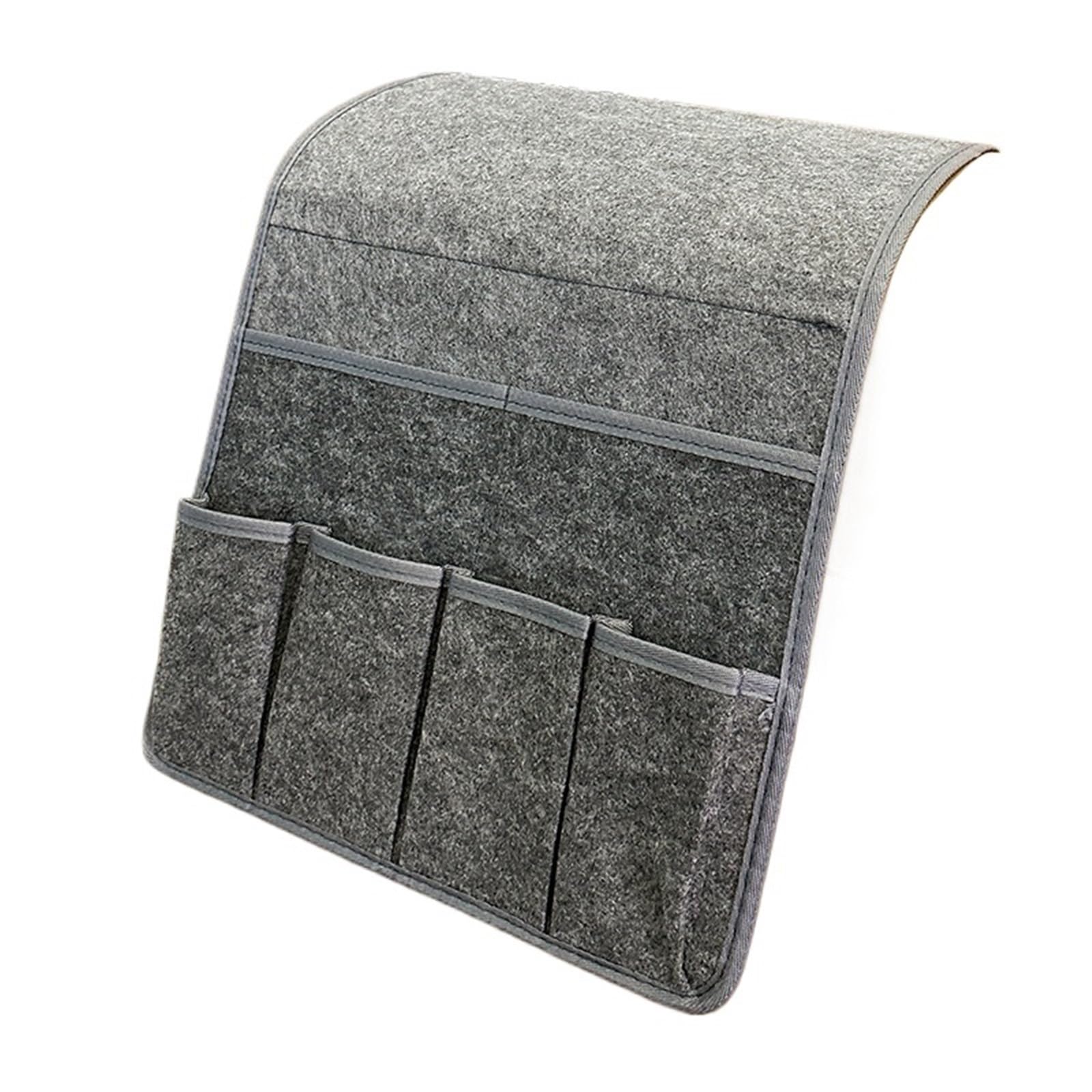 MEYINGOU Sofa Armrest Organiser， Felt Armchair Recliner Armrest Hanging Bag Multicolor for Tablet Phone Remote Magazine(Medium Grey)