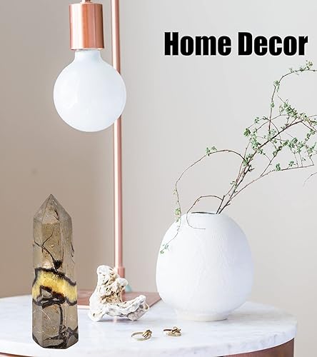 Miniatura 6 de AMOYSTONE Varita de obelisco hexagonal septario natural, torre de cristal curativo, 6 caras, pulida de 1.7 a 2 libras para reiki, chakra, regalos