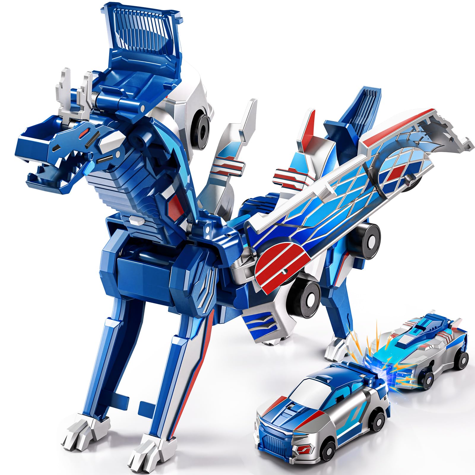 Transforming Dinosaur Cars - 2-in-1 Magnetic Toys -1