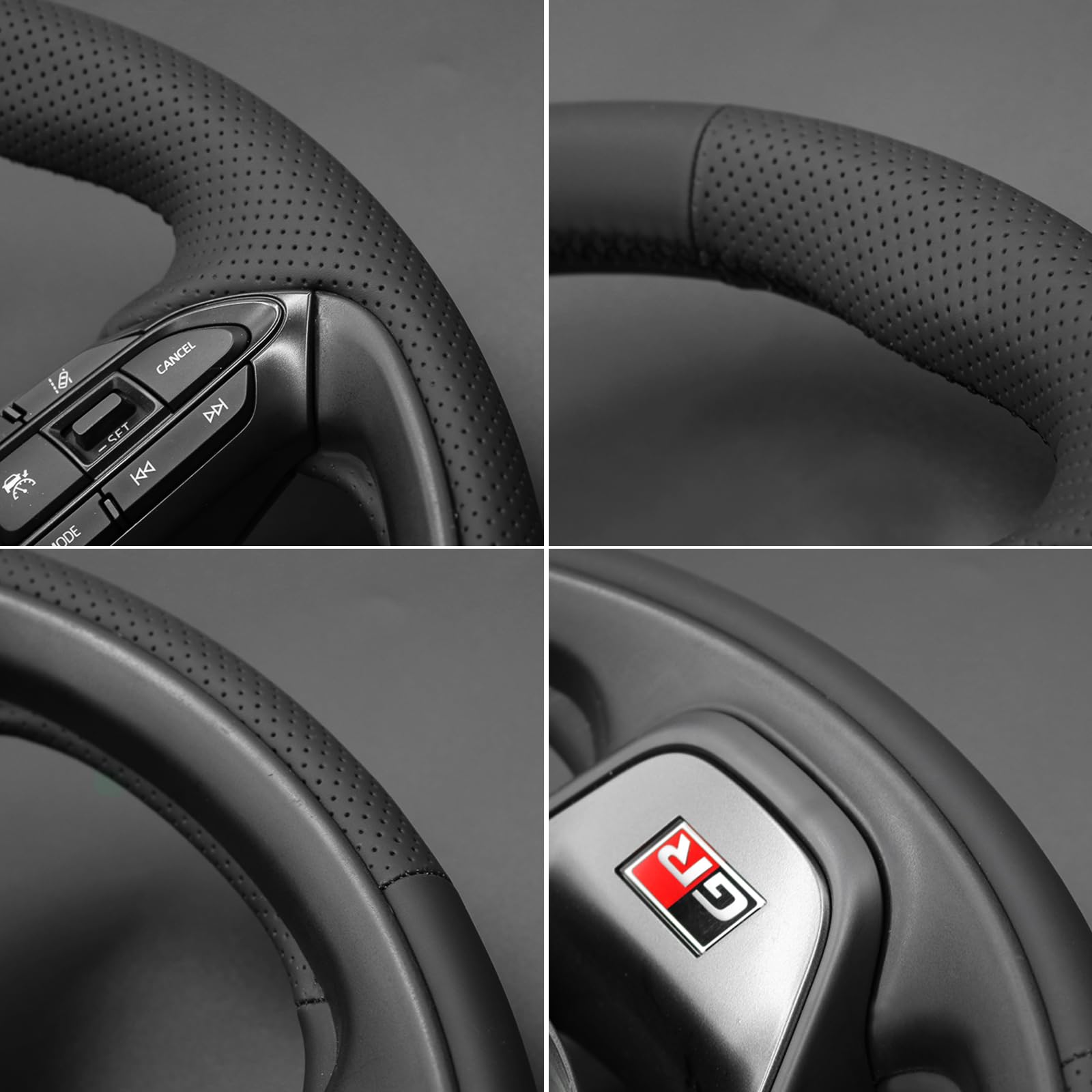 MEWANT Fundas para Volante de Coche Cosida a Mano para Toyota Yaris IV (XP210) 2020-2024 / Yaris Cross 2021-2024 / Aygo X 2022-2024 | Volante de Coche Cosida a Mano / Toyota Yaris IV (XP210) 2020-2024 / Yaris Cross 2021-2024 / Aygo X 2022-2024 Transpirabl