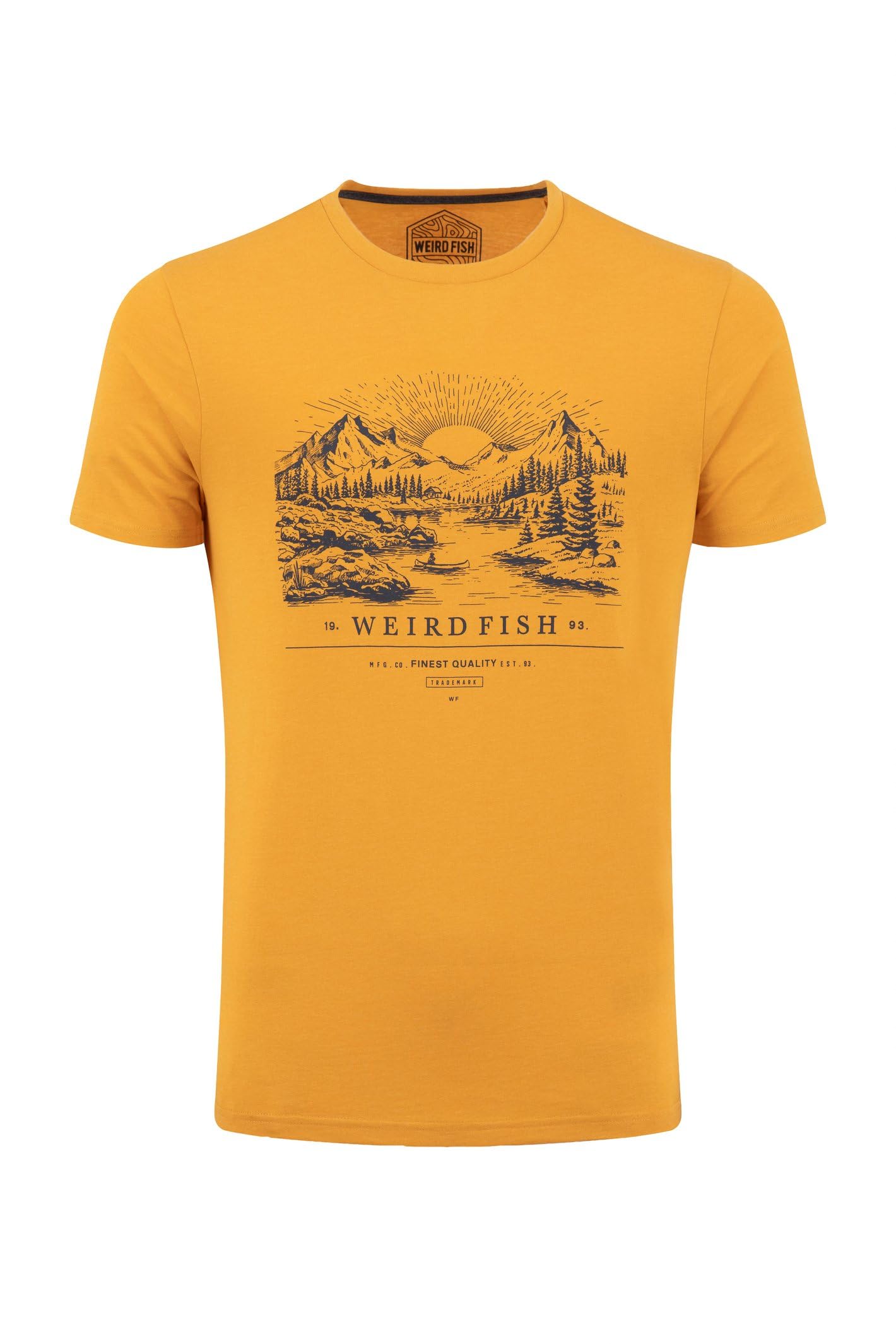 Weird Fish Men's Graphic T-Shirt - Mustard - 4XL