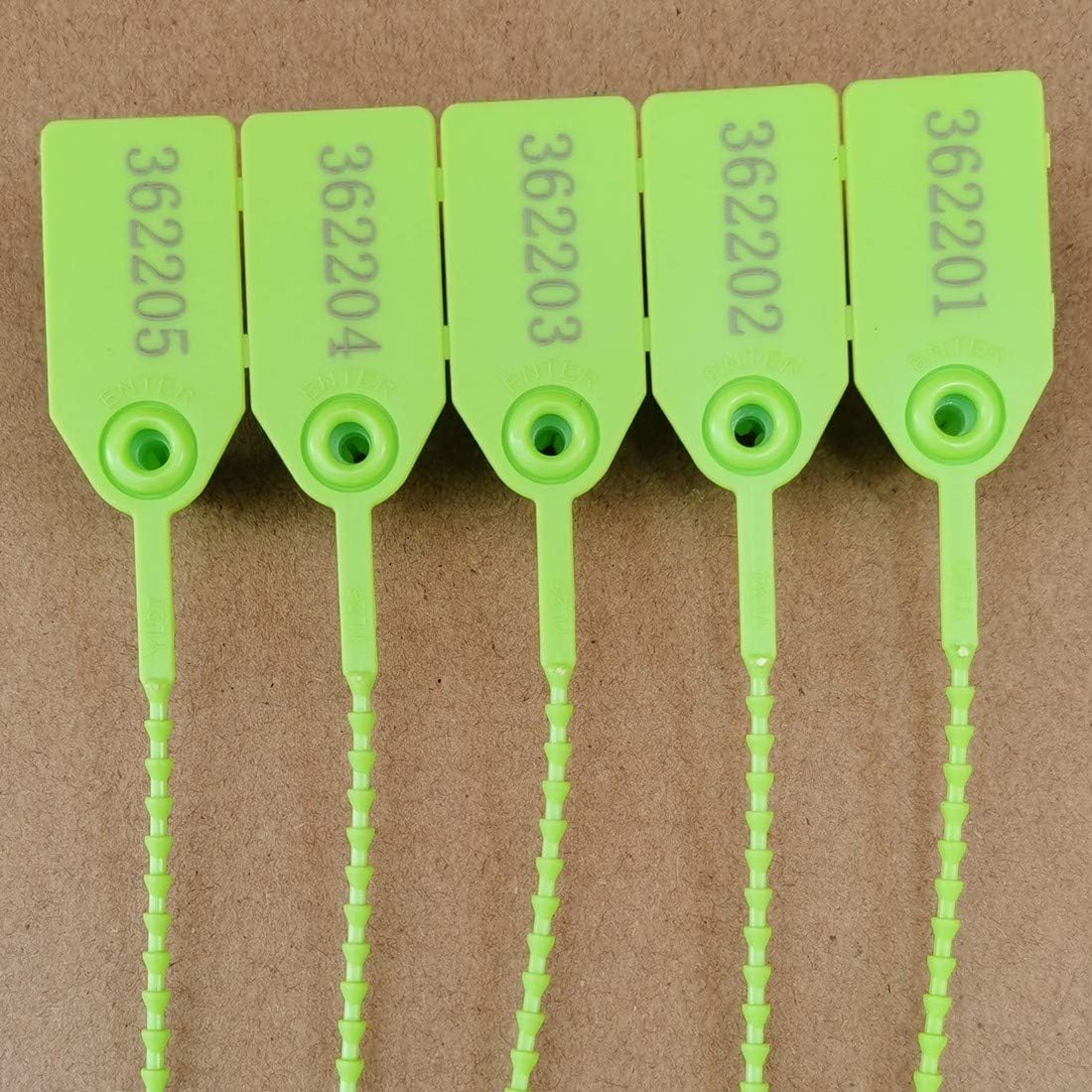 Green Plastic Security Tags Numbered Tamper Proof Seals Self Locking Zip Ties 9.84" Length Pack of 500 - Image 4