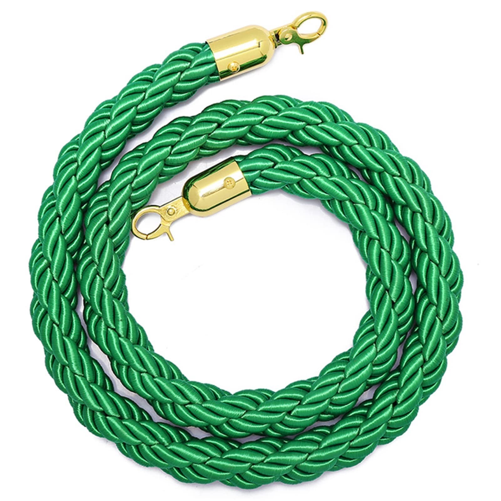 ZBBGTJK Crowd Control Rope with den Hooks Braided Twisted Hemp Ber for Queue Management 2m (6.6ft) Long Stanchion Rope for Event & Line Management.
