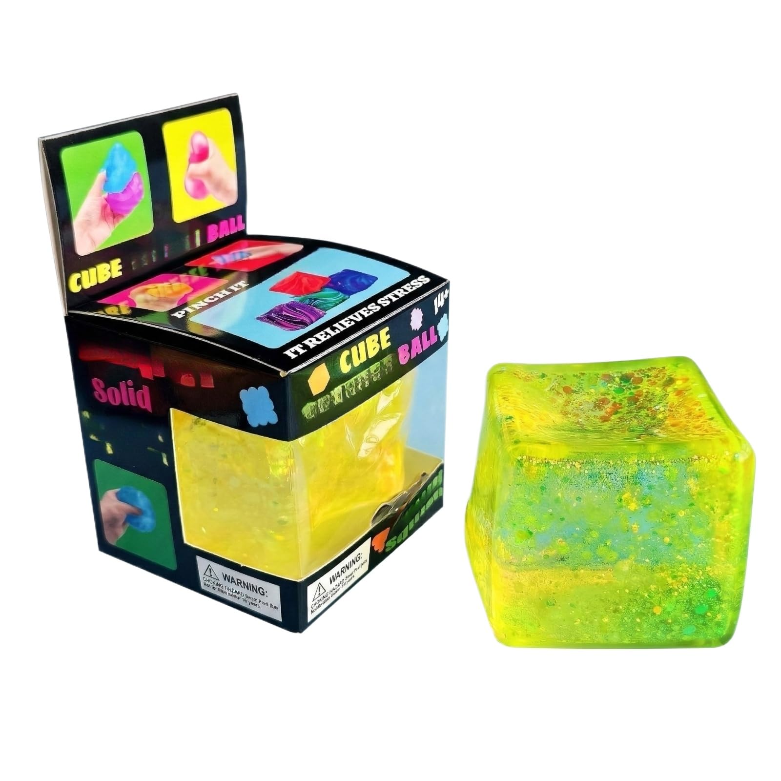 Nice Cube Squishy Stress Cube for Adults,Squishy Slow Rising Fidget Cube Sensory for Anxiety Stress Relief High Density Ice Squeeze Ball Cubes — view 9