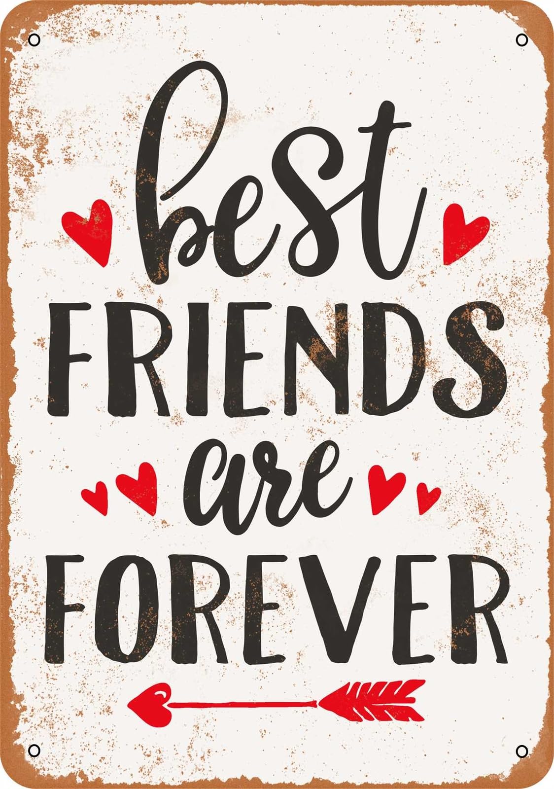 Miaomansenstore Metal Sign - Best Friends Are Forever - Vintage Look Home Decor