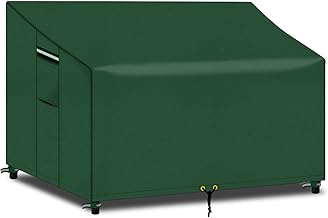 3 Seater Garden Bench Cover Waterproof with Air Vent 163x66x63/89cm for Garden Bench Tear Resistant 600D Oxford (Green)