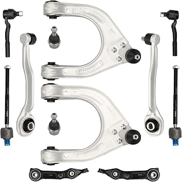 Front Suspension Kit Upper Lower Control Arm Ball Joint Tie Rod End Link Fits for Mercedes-Benz CLS500 CLS55 AMG CLS63 E320 E500 E55 AMG E550 E63 2003 04 05 06 07 08 09, 2113308907 2113309007