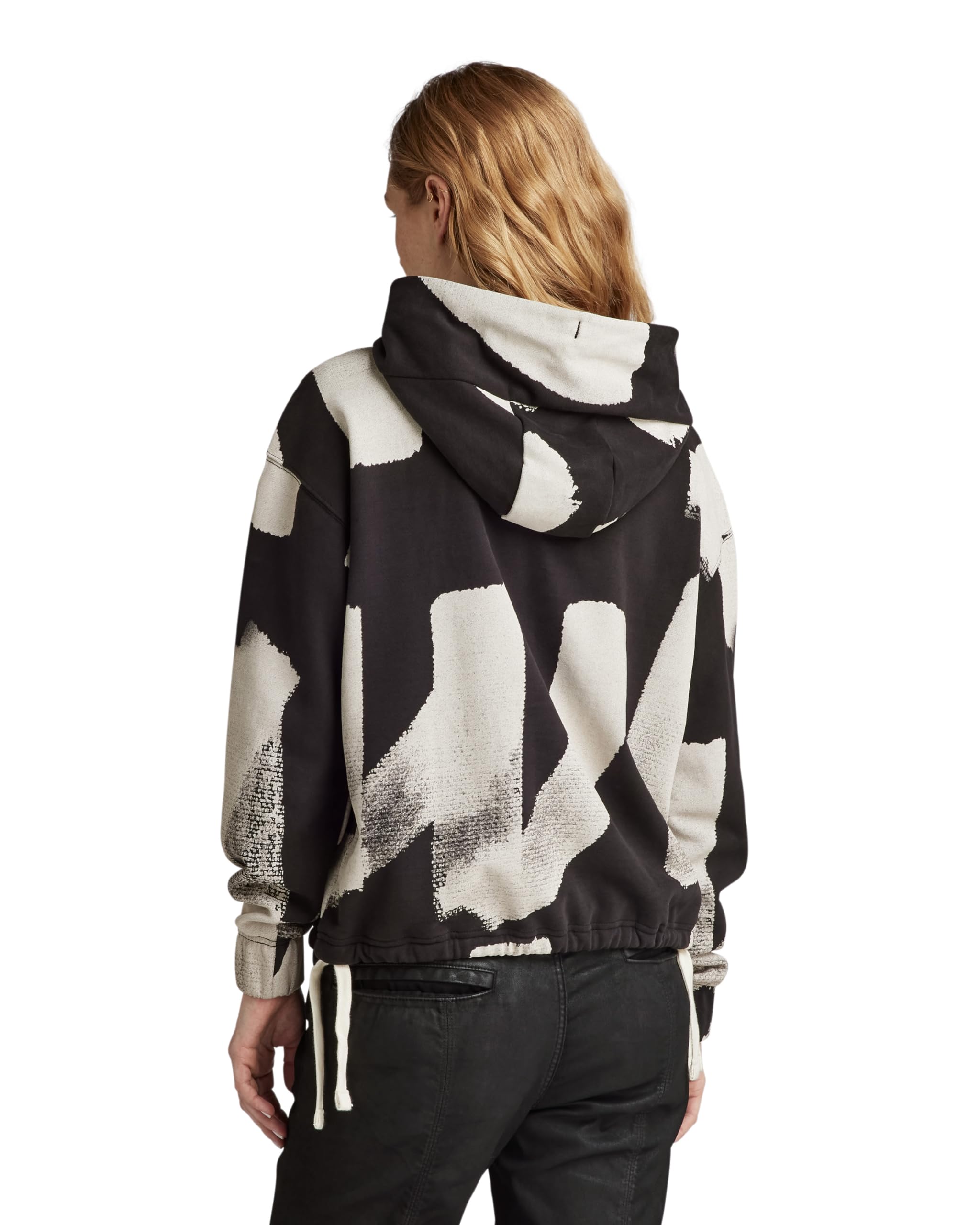 G-Star Sweat À Capuche Calligraphy Allover Loose Shirt Femme