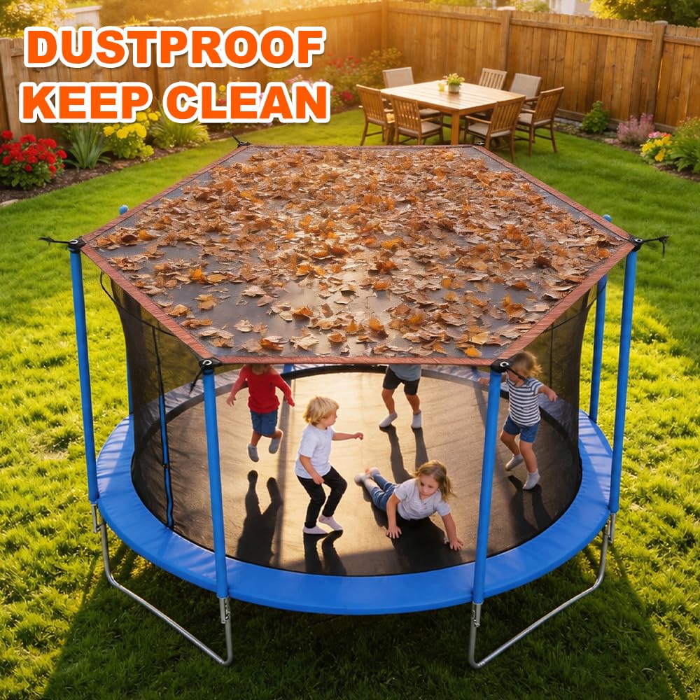 Trampolin Sonnenschutz Abdeckung, Ø 244 305 366cm Trampolin Sonnenschutz, UV-Beständige wasserdichte Trampolin Überdachung Abdeckung, Sonnenschutz Trampolin für 6/8-Stangen Zelt
