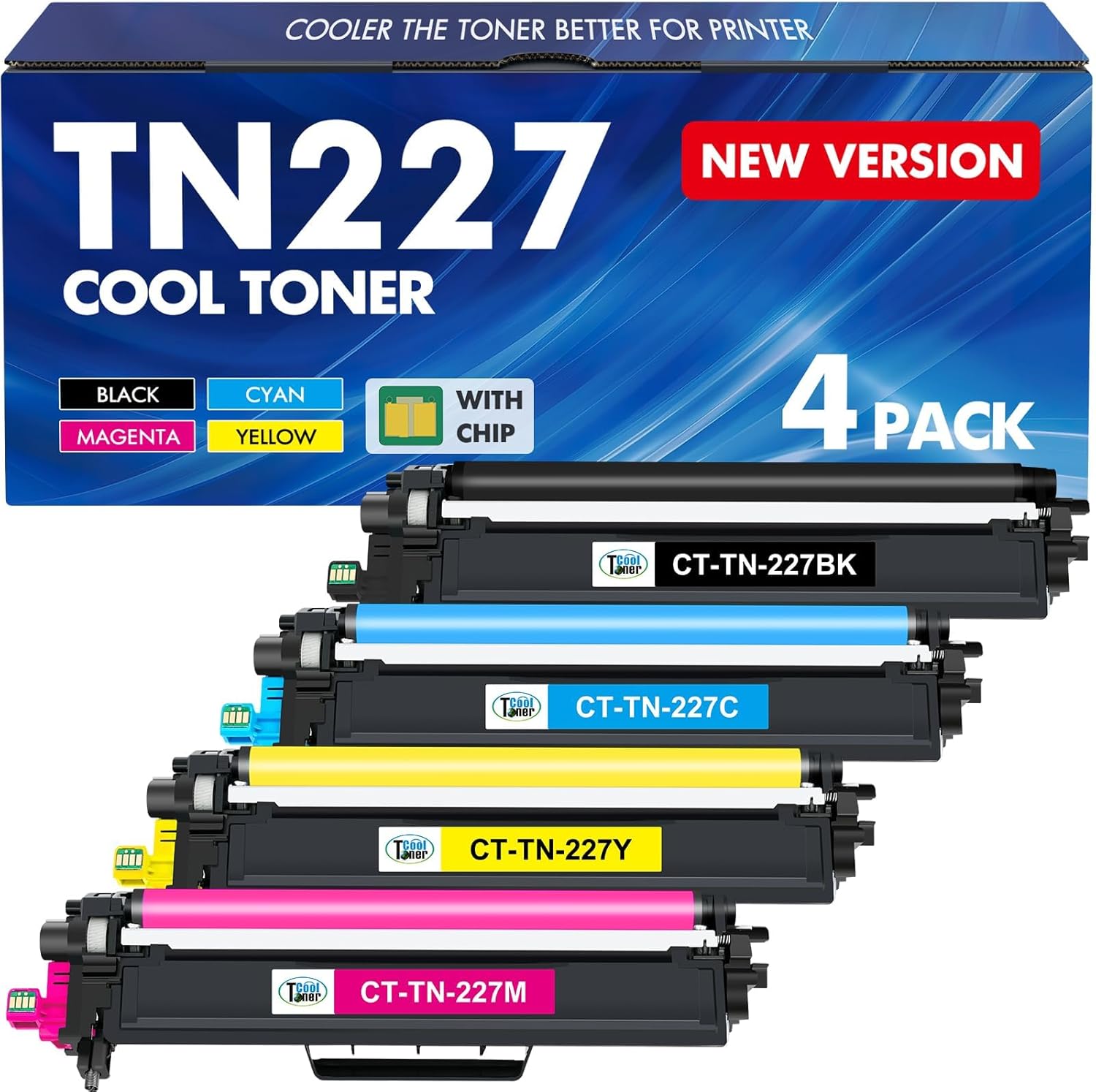 TN227 Toner Cartridge 4 Pack High Yield