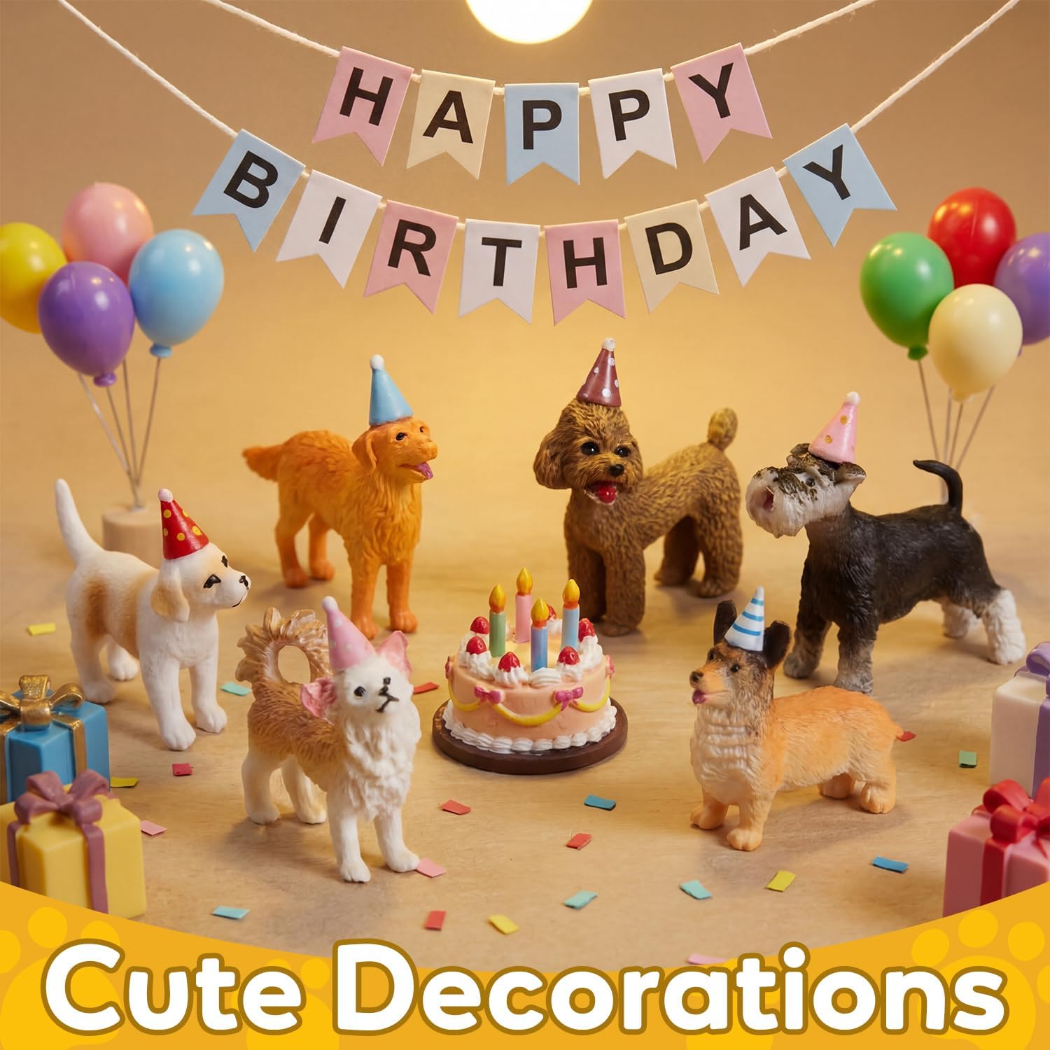 Zhanmai 32 Pieces Mini Dog Figurines Set, Realistic Puppy Animal Figures, Hand Painted Plastic Breed Playset, Birthday Party Favors, Cake Toppers, Educational Toy