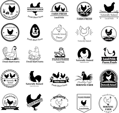 Miniatura 16 de Sellos de huevos para huevos frescos, sello de huevo personalizado y etiqueta de huevo de pato para creaciones de granja y cocina con múltiples