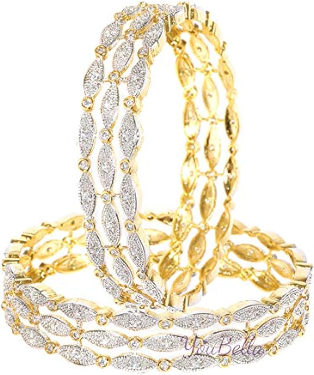 YouBella Bangles for Women Stylish Traditional Casual Party Wedding Wear American Diamond Bangles for Women and Girls