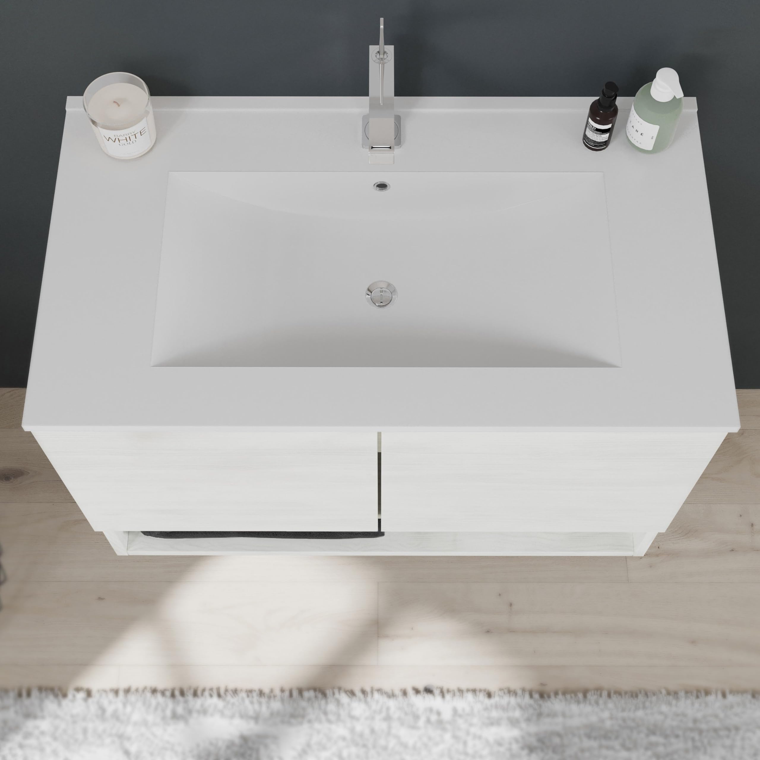 Kiamami Valentina Armadietto Bagno Sospeso 80 Cm 2 Ante Quercia Bianco