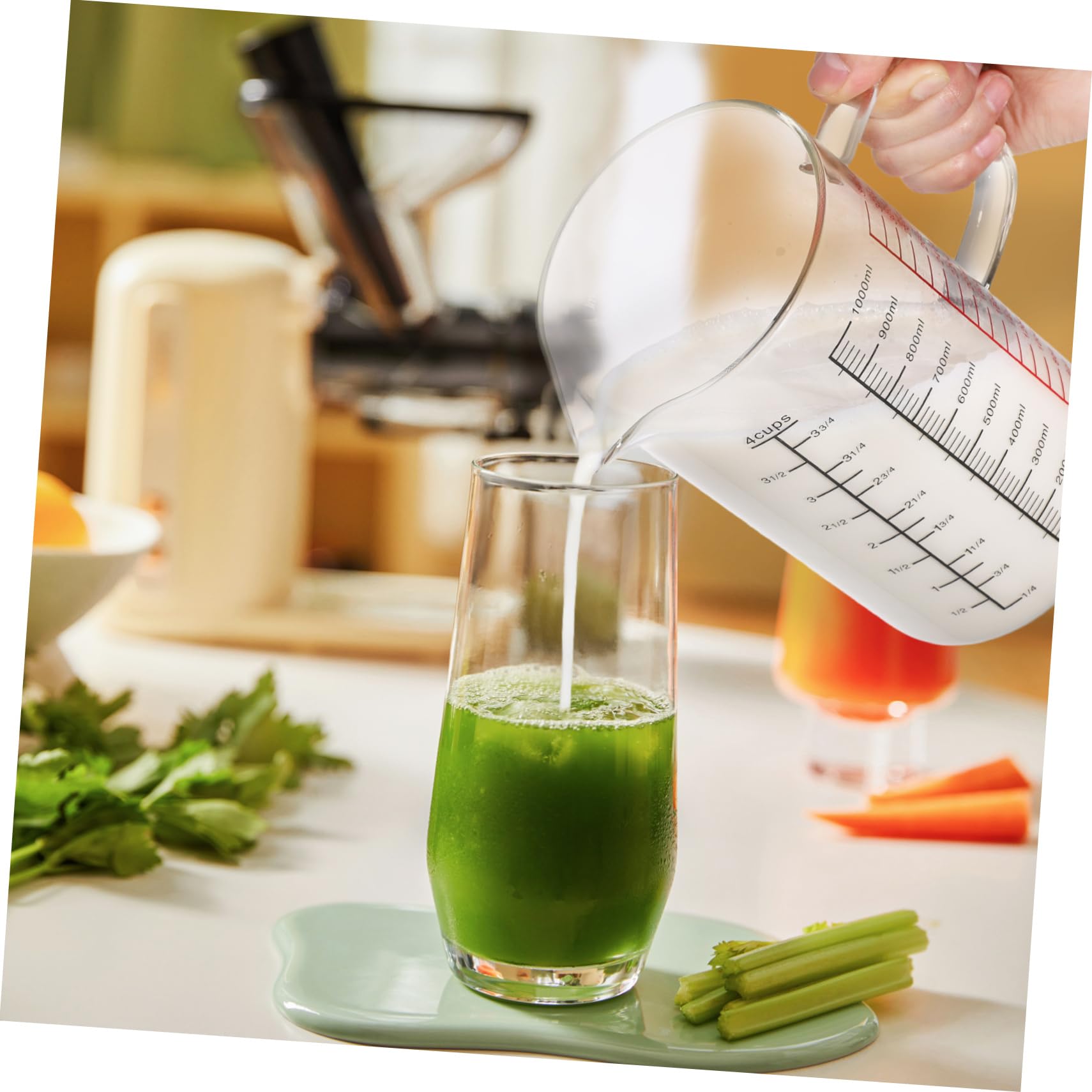 Vaso Medidor De Vidrio De Borosilicato Con Asa Taza Graduada Para Medición Precisa De Líquidos Cocina y Repostería Diseño Ergonómico y Vertido Controlado