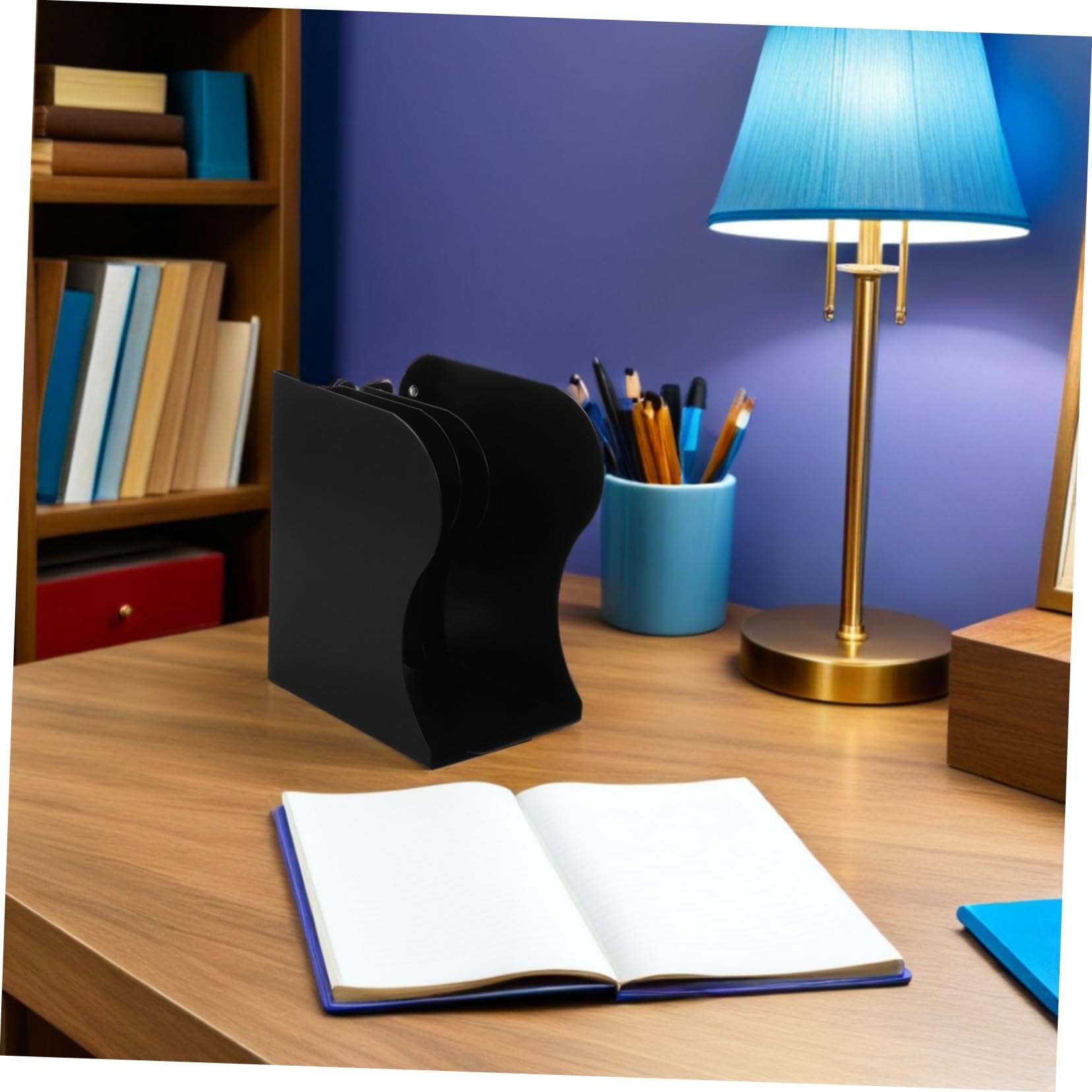 2 Pezzi Supporti Regolabili per Libri da Scrivania in Metallo Espandibile Organizer Robusto Antiscivolo per Libri Pesanti Mensola da Tavolo Portatile per Ufficio e Camera