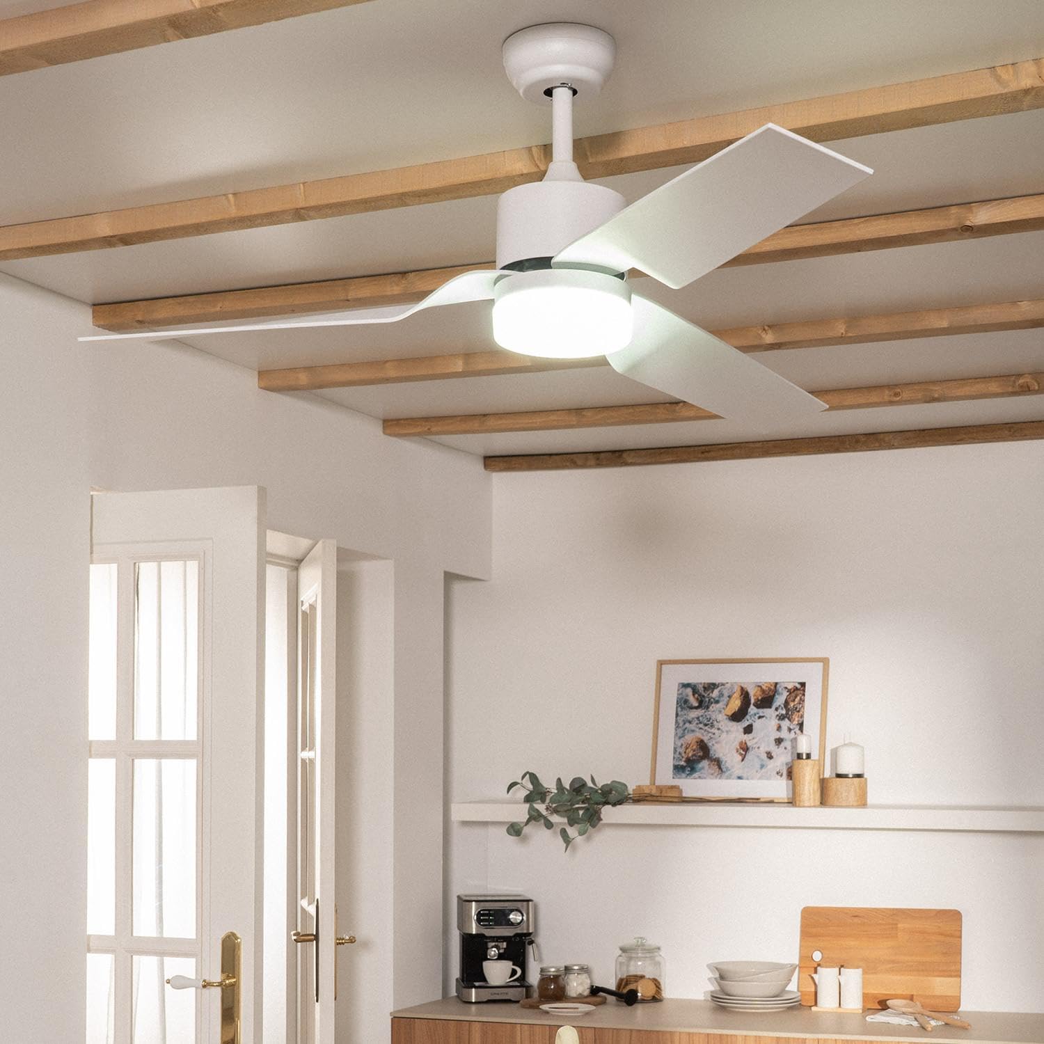 Ventilador Techo TECHBREY 132cm - Madera, 6 Velocidades
