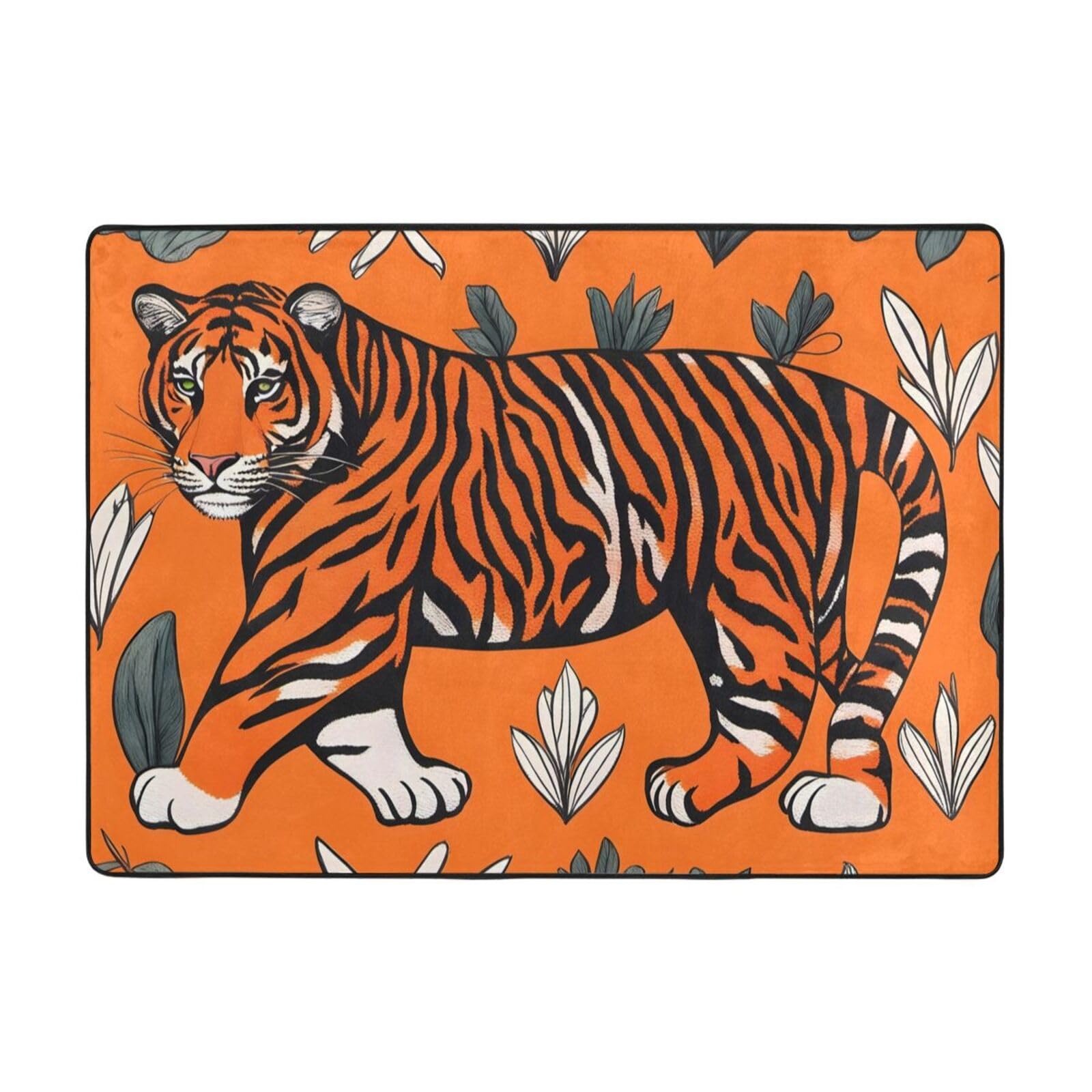 Tapis léopard BROLEO 203x147 cm grand format doux pour sol salon