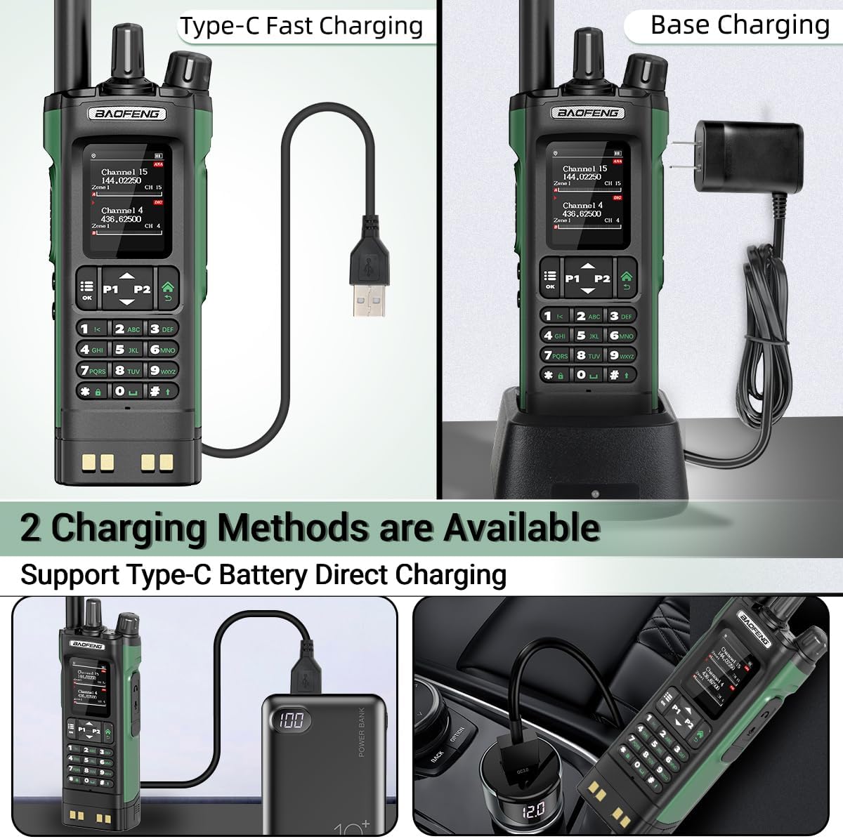 Ham Radio BAOFENG DM32 DMR Radio Handheld Rechargeable Walkie Talkies Long Range DM32UV 5RM Two Way Radio NOAA Weather Radio with GPS, Copy Frequency 2500mAh Battery USB-C Charging with Radio Holster