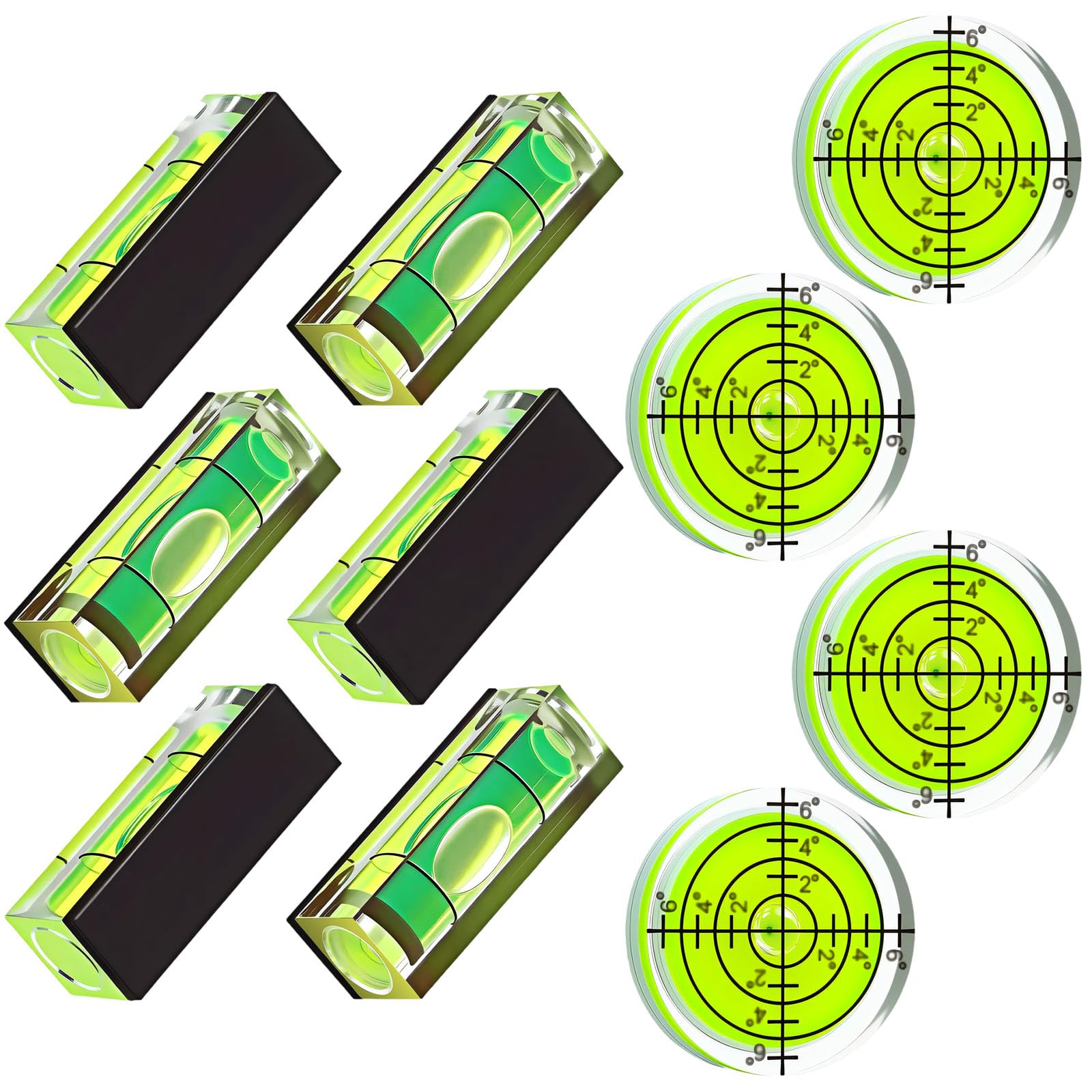 10Pcs Professional Bubble Levels Tool Metal Surfaces Attachment Design for Camera Tripods and Surveying Tool Acrylic Bubble Levels