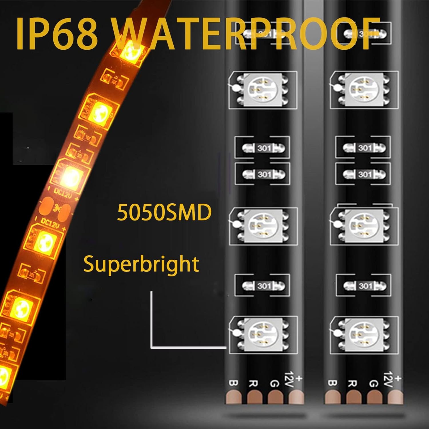 6Pcs RGB Motorcycle LED Light Kit with APP/IR Remote Control, Multi-Color Underglow Neon Accent Effect Light Strip, Flexible 5050-SMD Motorcycle Accessories Use for Motorcycle Car ORV ATV