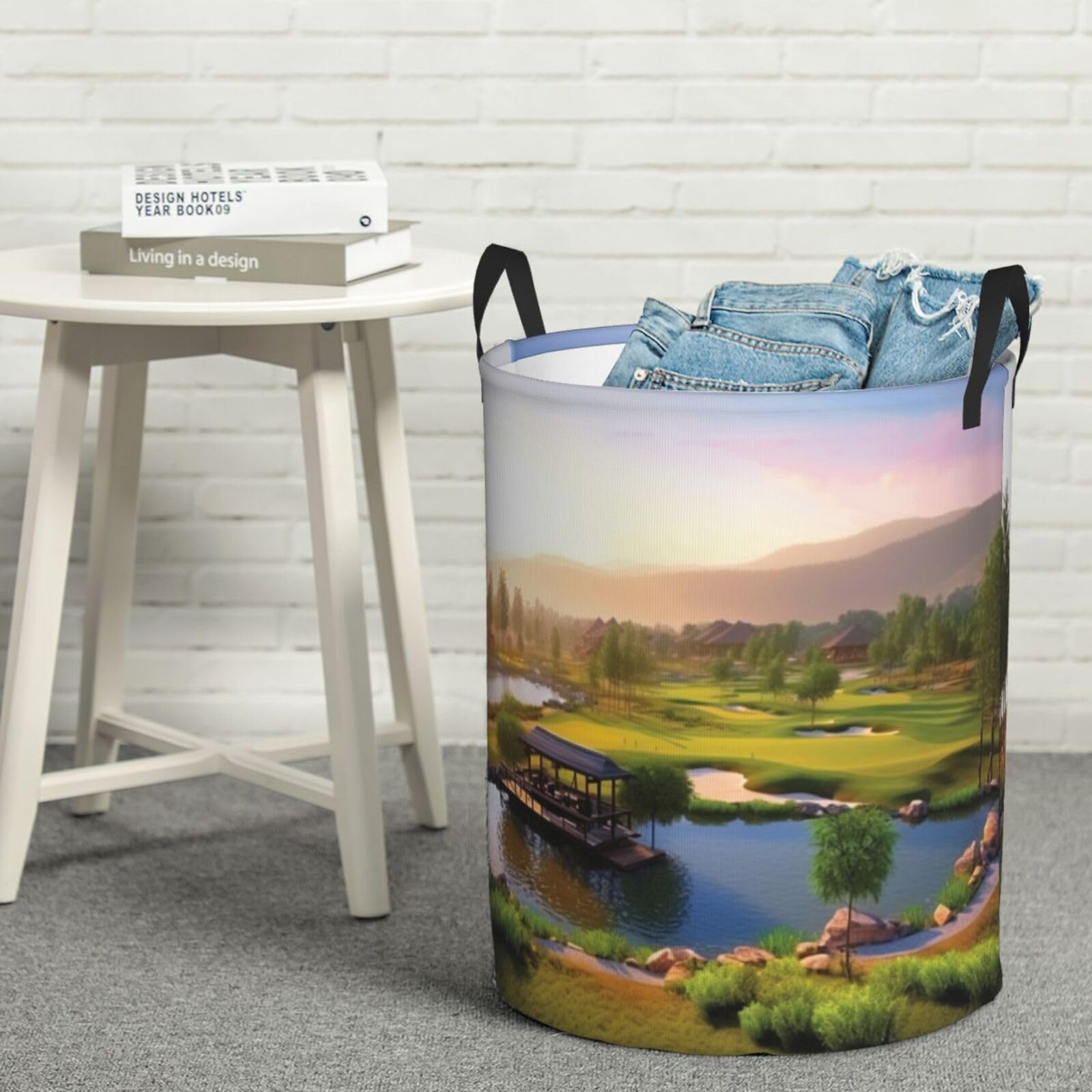 Panier à linge pliable Golf Resort Park grand modèle autonome avec poignées