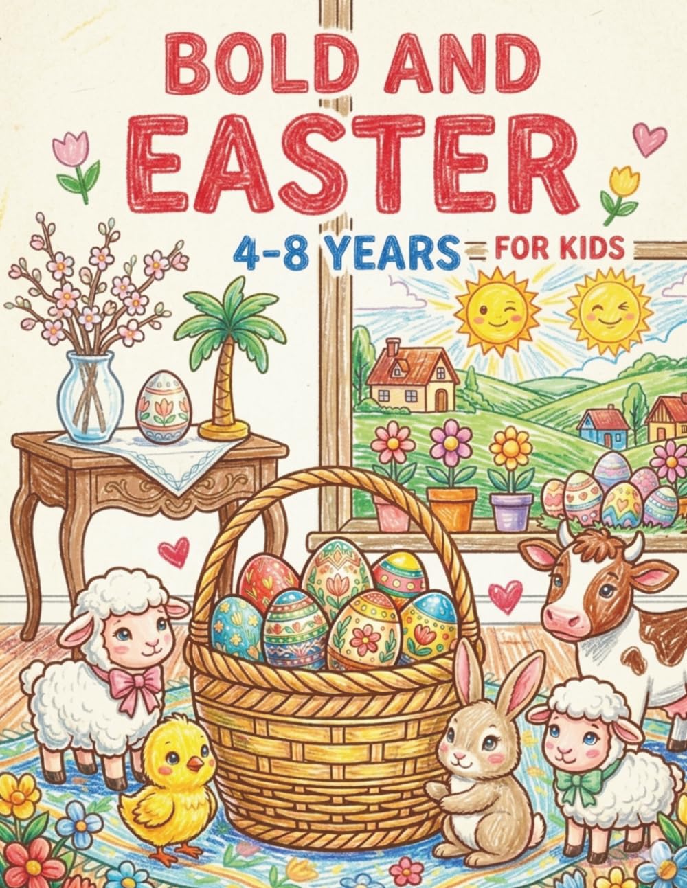 Bold and Easy Easter Coloring Book for Kids: Bold and Easy Designs for Toddlers and Children. Big Easter Eggs, Cute Bunnies, and Chicks. Perfect Easter Basket Stuffer.