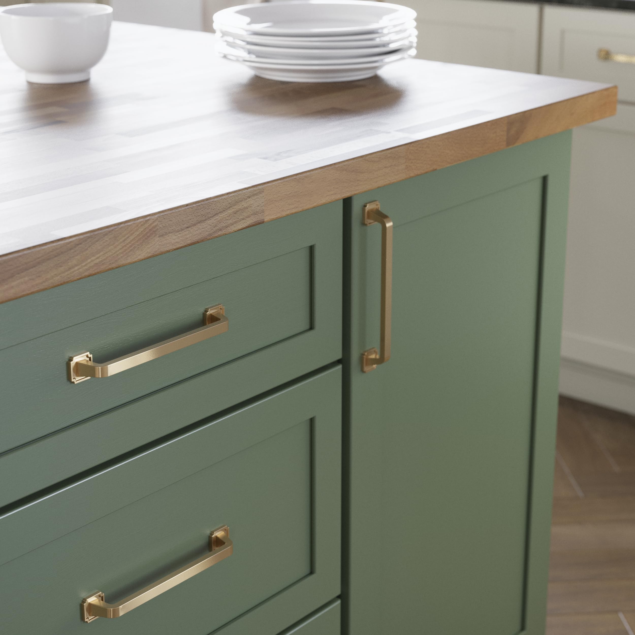 Franklin Brass Notched Backplate Cabinet Handles 10-Pack - Matte Black Kitchen & Drawer Pulls