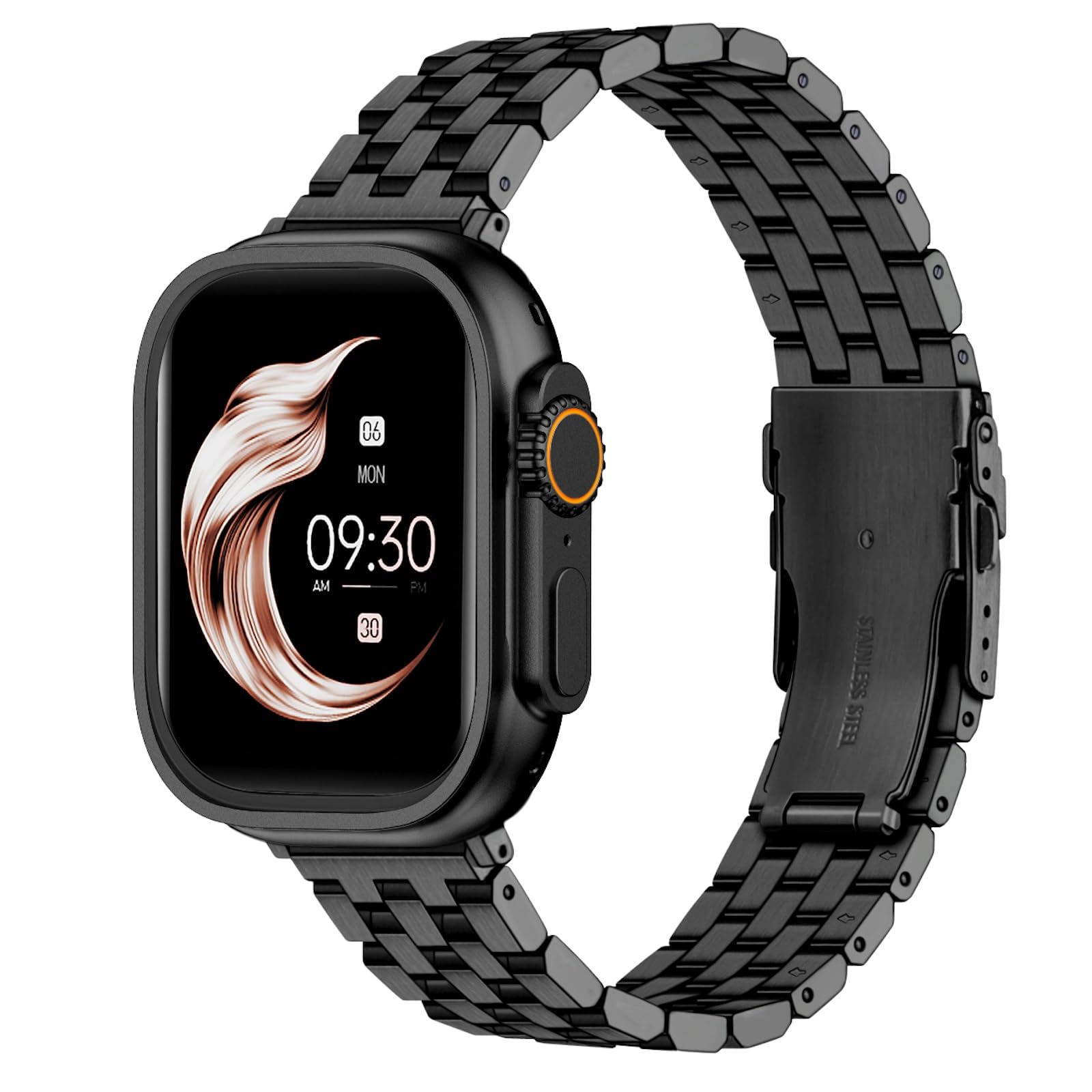 Juntan Watch Bracelet Compatible for Apple Watch Band 42mm 44mm iWatch Series 10 9 8 7 6 5 4 3 2 1 Apple Watch Sport Brushed Stainless Steel Watch Band Black