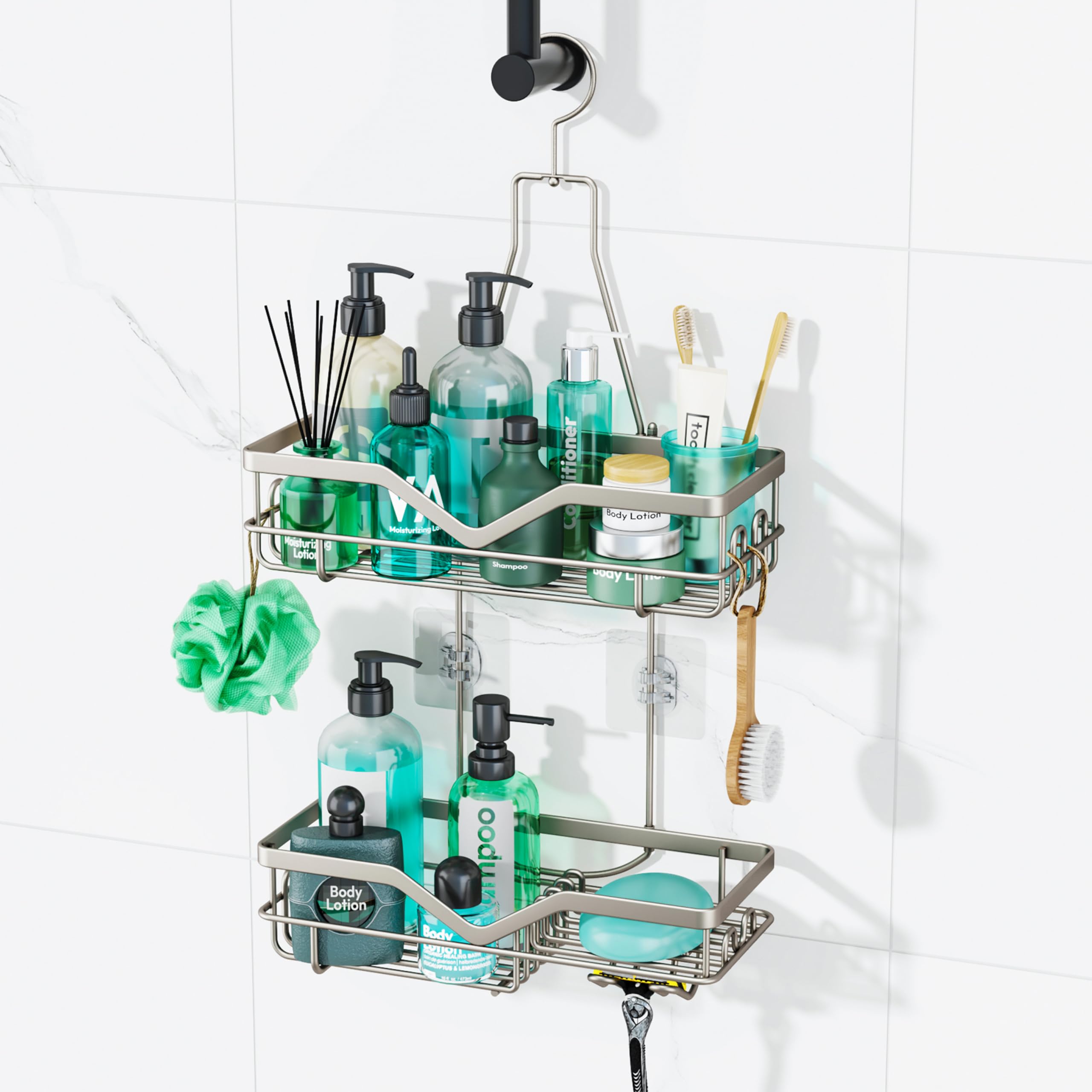 SWTYMIKI Hanging Shower Caddy Organiser - 2-Tier Shower Storage Shelf โ image 1