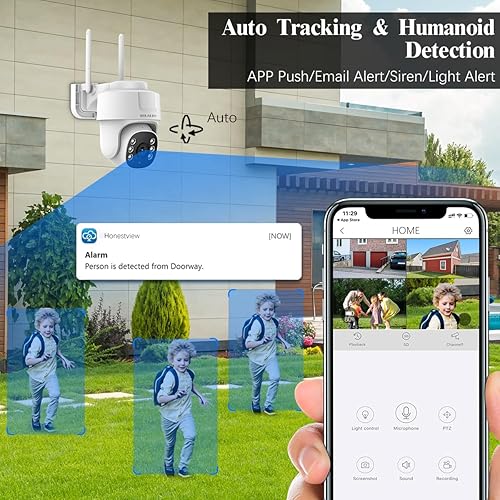 Miniatura 4 de WEILAILIFE Zoom digital de 360 PT, audio bidireccionalSistema de cámara de seguridad inalámbrica para exteriores, cámaras de seguridad PTZ para