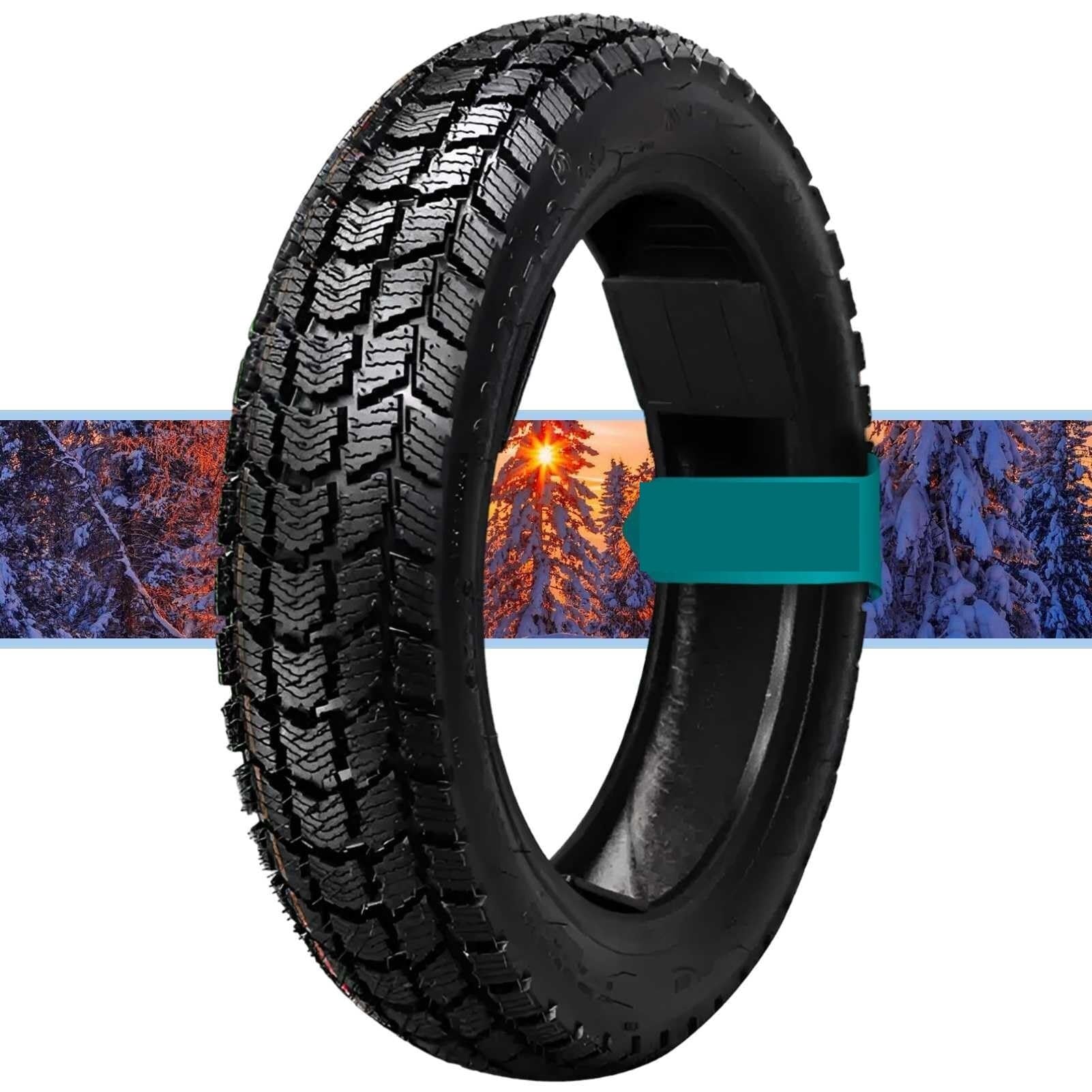 3.50x12 Opona Motocyklowa Zimowa Tubeless 8PR, 3.50-12 Opona Śniegowa Antypoślizgowa, 3.50 12 Trwała Opona TL 12 Cali do Skutera Przednie Tylne Koło 64J(1pc)
