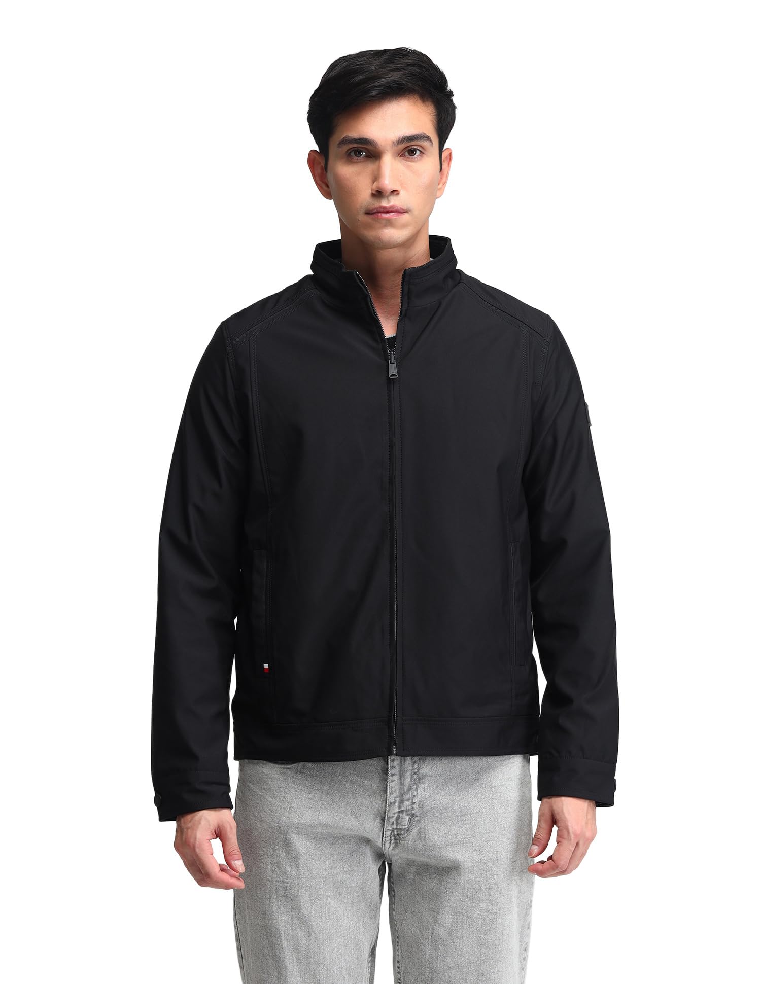 arrow sports Black Solid High neck Long Sleeve Casual Polyester Regular Fit Jacket-picture-51