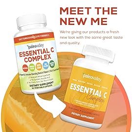 Paleovalley Essential C Complex - Vitamin C Supplement for Immune Support - 1 Pack, 450mg - Organic Superfoods Unripe Acerola Cherry, Camu Camu, Amla Berry - No Synthetic Ascorbic Acid - USA Made