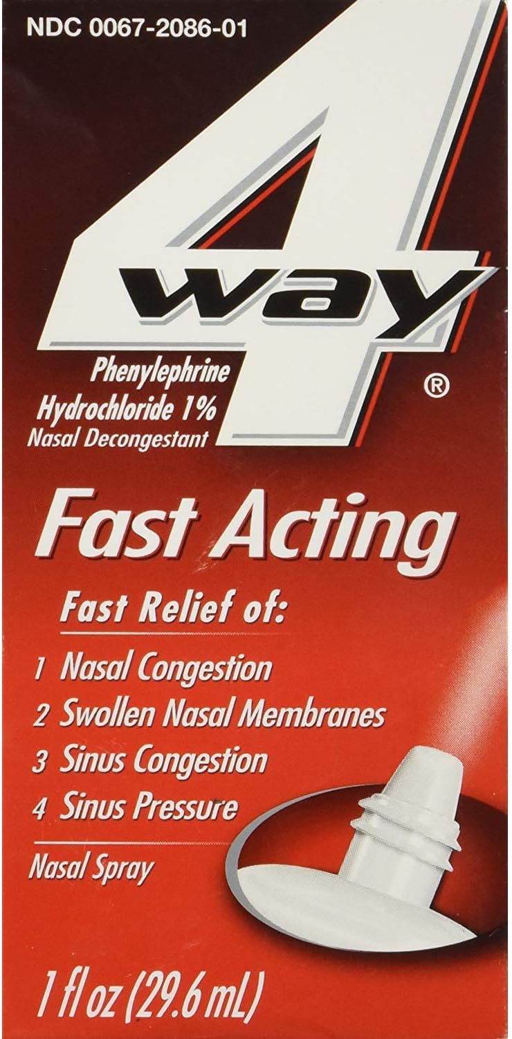 4 Way Fast Acting Nasal Spray - 1 oz, Pack of 6