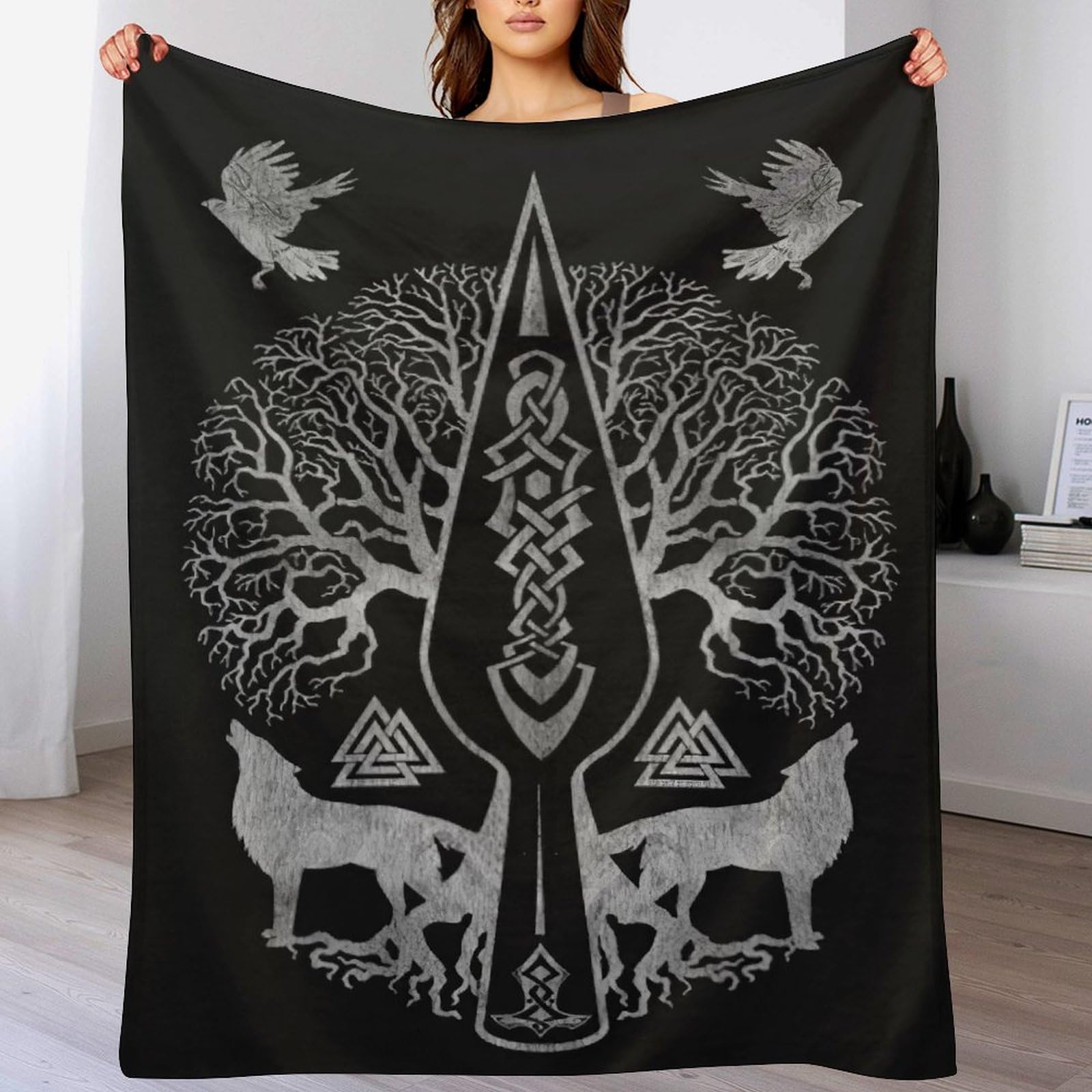 Couverture lit Viking douce en flannel pour soirée cocooning au salon ou chambre