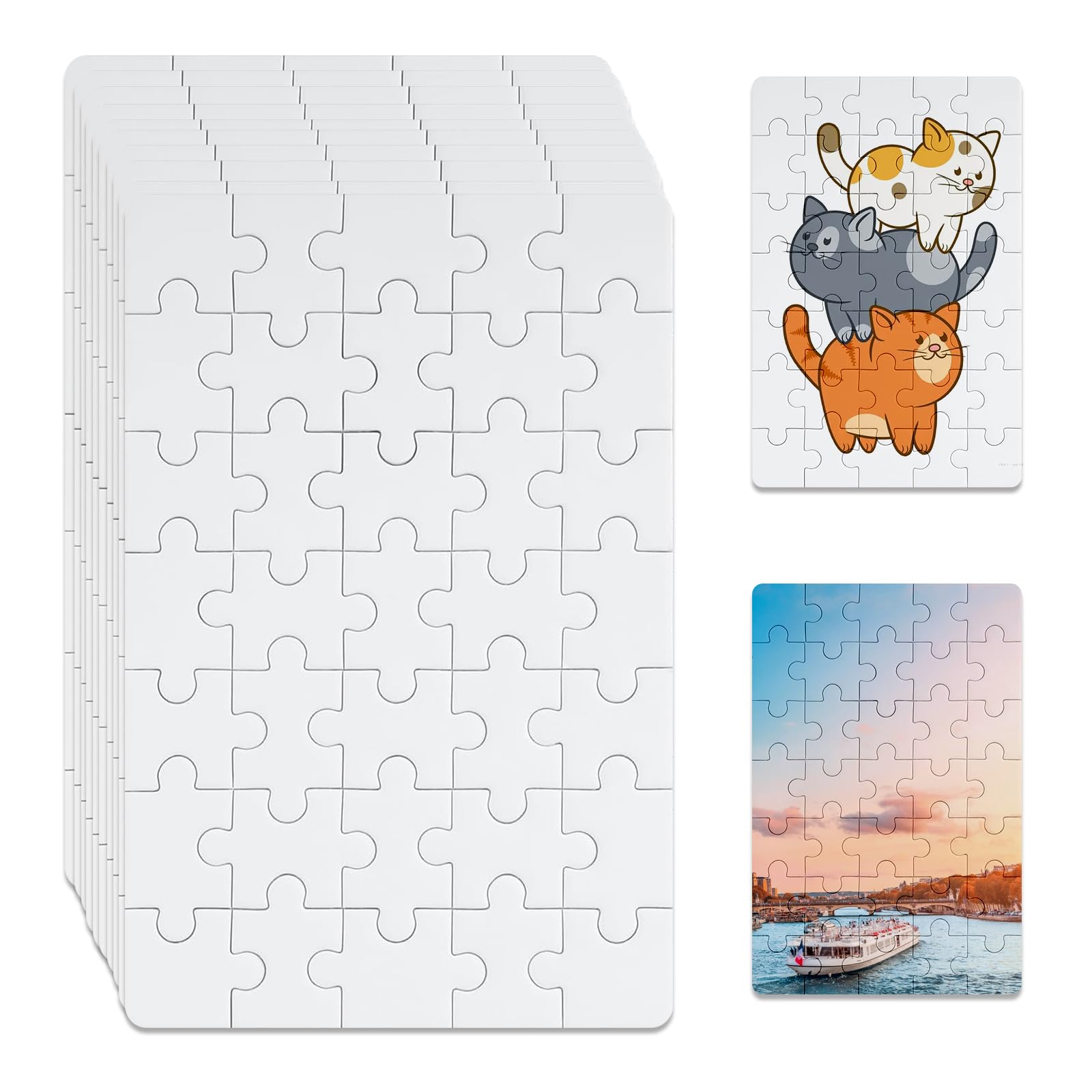 MUYAPAY 10 Hojas Puzles Niños 3 Años de 10×15 CM, Puzzle Personalizado, Rompecabezas en Blanco, para Manualidades DIY Puzzles de Madera, Actividades Fiesta de Cumpleaños Favores Artesanía