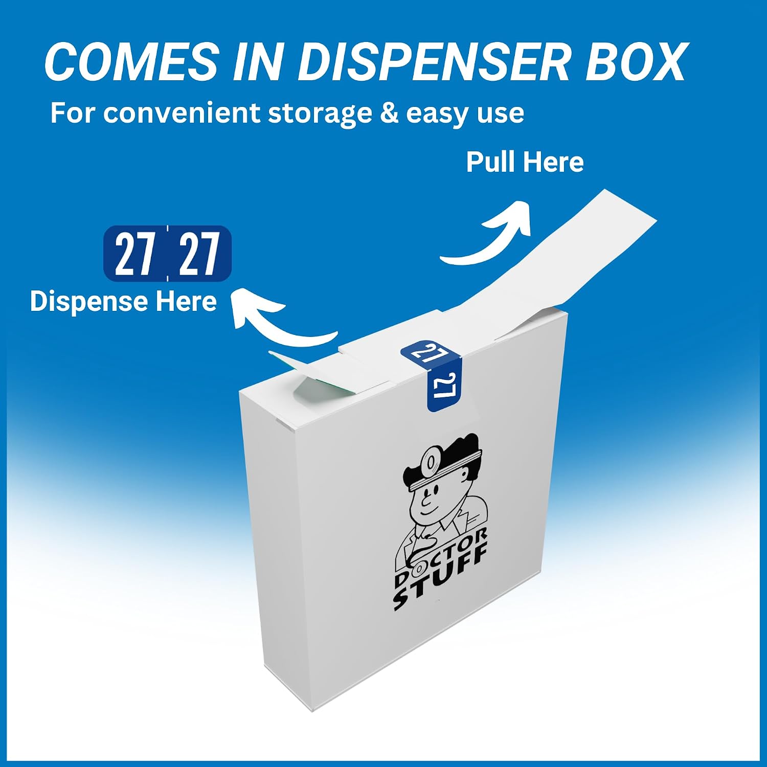 MINI 2027 Year Stickers, Doctor Stuff 2027 Chart Stickers, Dark Blue Color Coded, Tab 1287 Style, USA Made Year Labels for End Tab File Folders, 500 Labels/Roll in a Dispenser Box, 1/2" x 1-1/8"