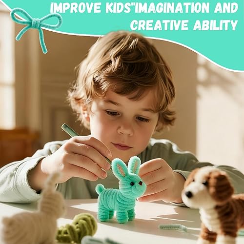 Vista 70 de Limpiapipas para manualidades a granel, juguetes y juegos para niños, 200 piezas de manualidades, tallos de chenilla para proyectos, decoración