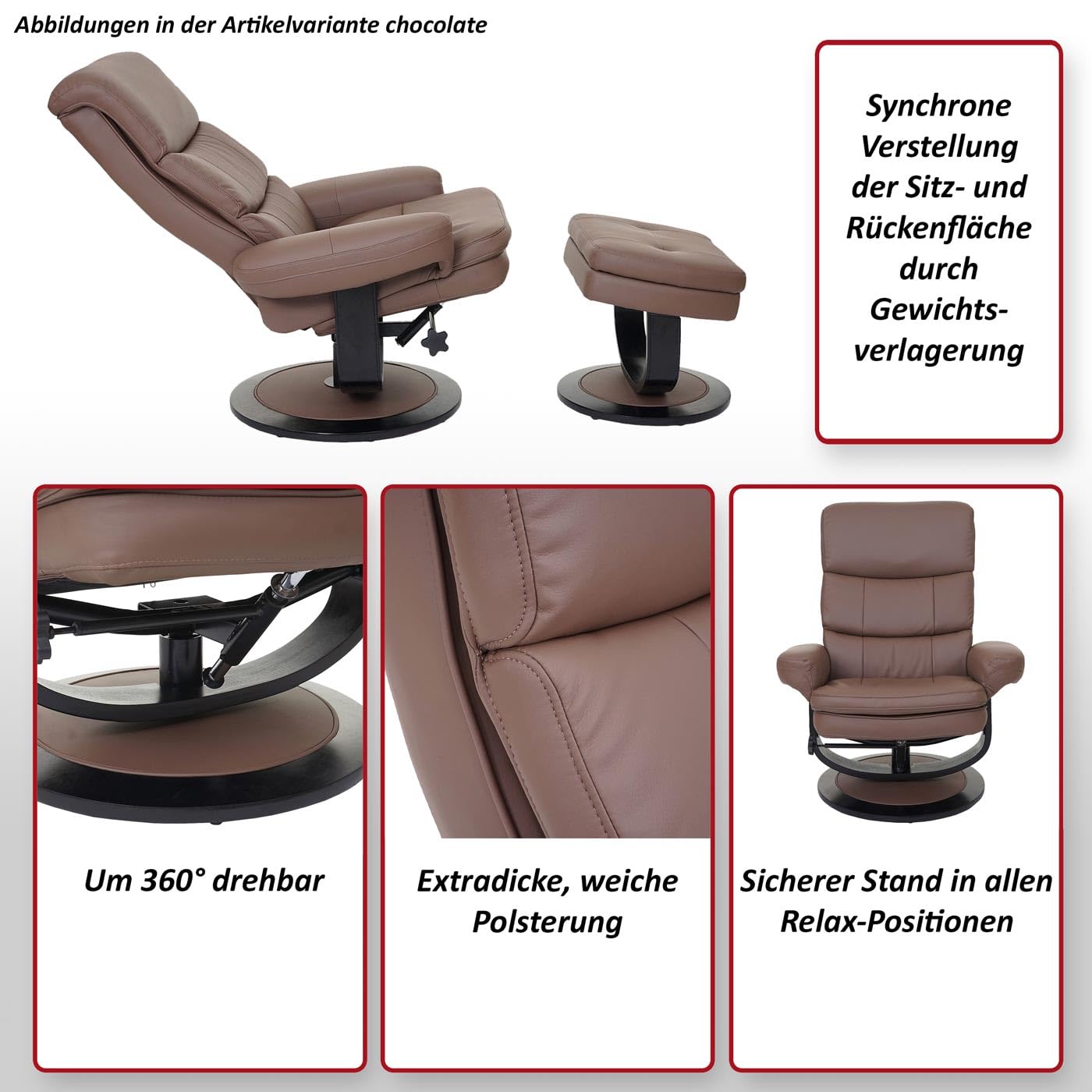 Mendler HWC-C16 - Sillón de relax (con compartimento de almacenamiento), color beige