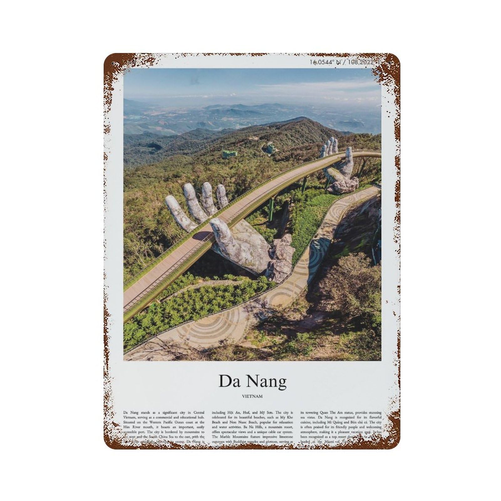 xiaoxiaoshen Da Nang Vietnam City Scenery Wall Decor Art Metal Tin Poster Modern Home Decor Art Home Bar Shop Decorations Vintage Sign 40x30cm