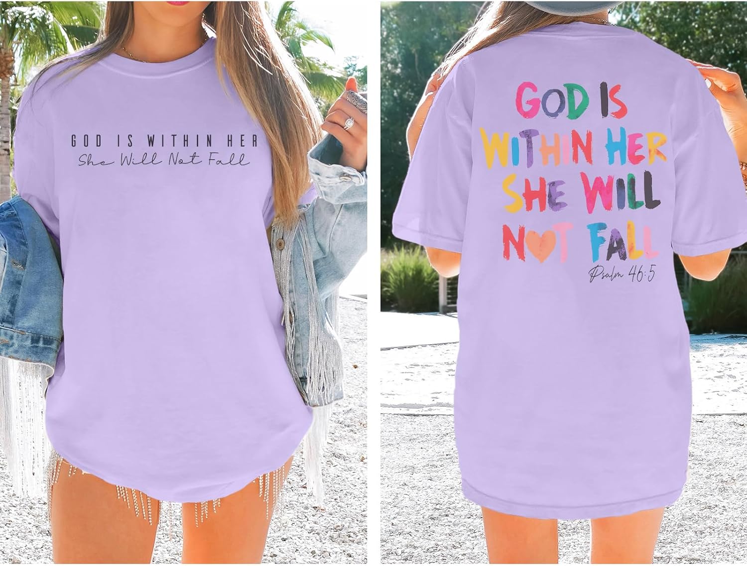 Jinluth Oversized Christian Shirts for Women Jesus Faith Shirt Bible Verse T Shirt God is Within Her Tees Inspirational Tops - Image 4