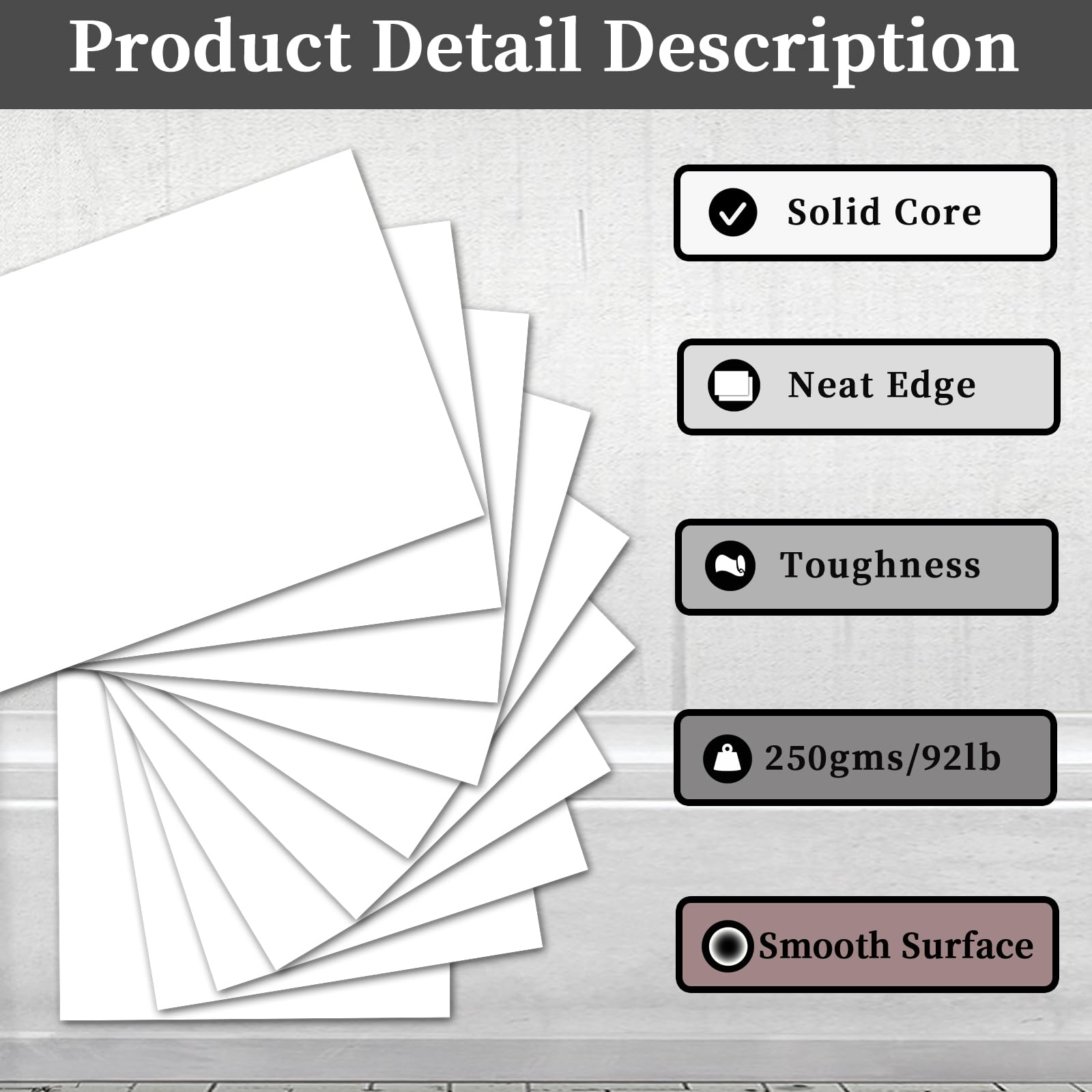 Hysiwen 50 hojas de cartulina blanca de 5 x 7 pulgadas, 250 g/m², papel de cartulina en blanco para hacer postales, tarjetas de invitación, tarjetas de felicitación, manualidades de papel o dibujo