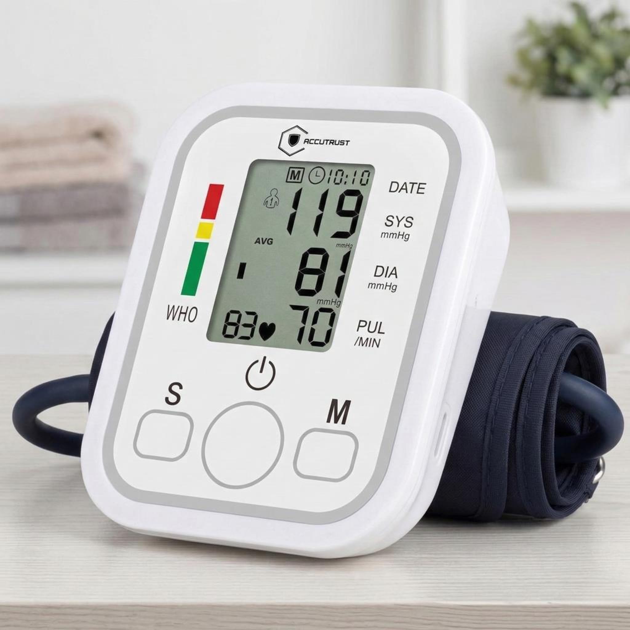 AccuTrust Professional Digital BP Monitor with Talking Feature and Wide LCD Display | Upper Arm Blood Pressure Machine for Adults & Family Smart Arm Blood Pressure Monitor with Guidance